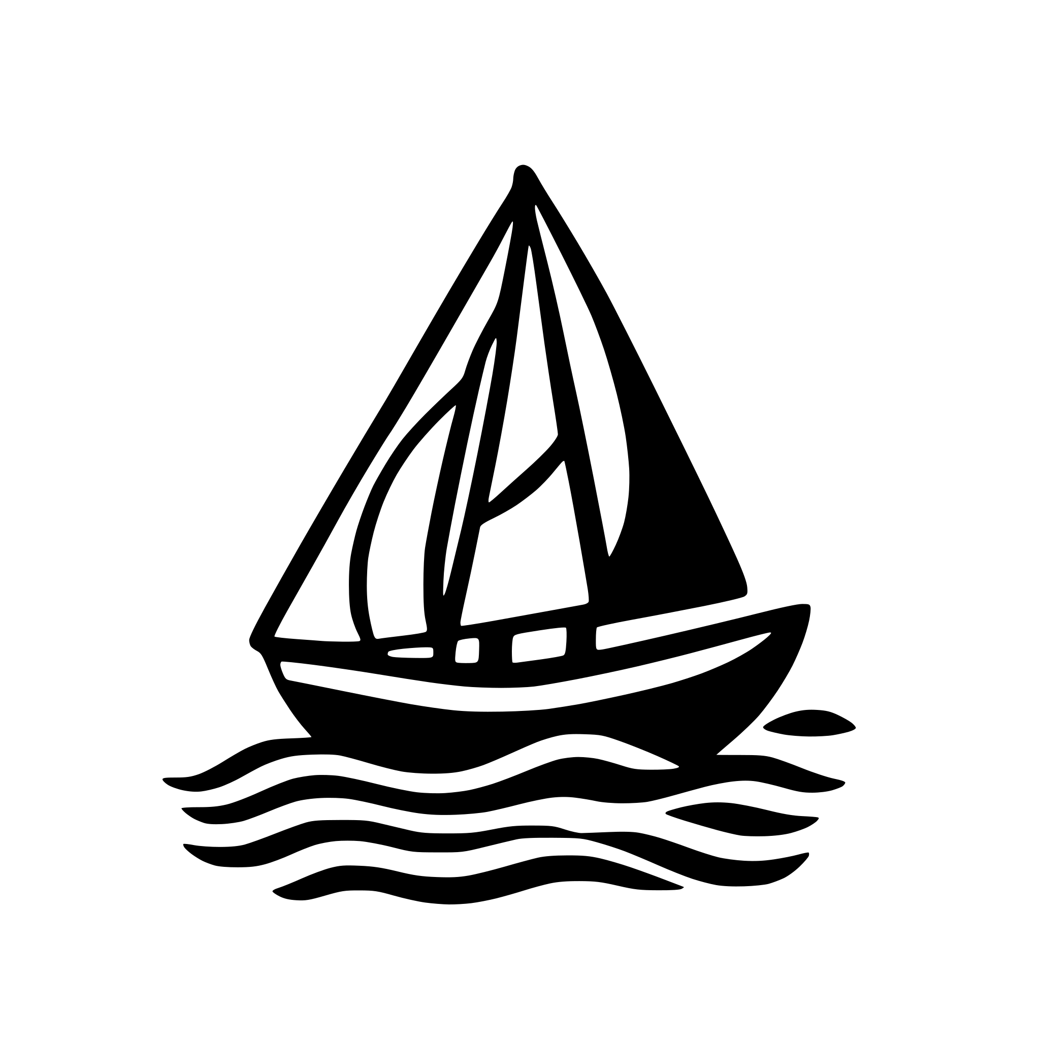 AI-generated SVG of 'stylized sailboat on waves'