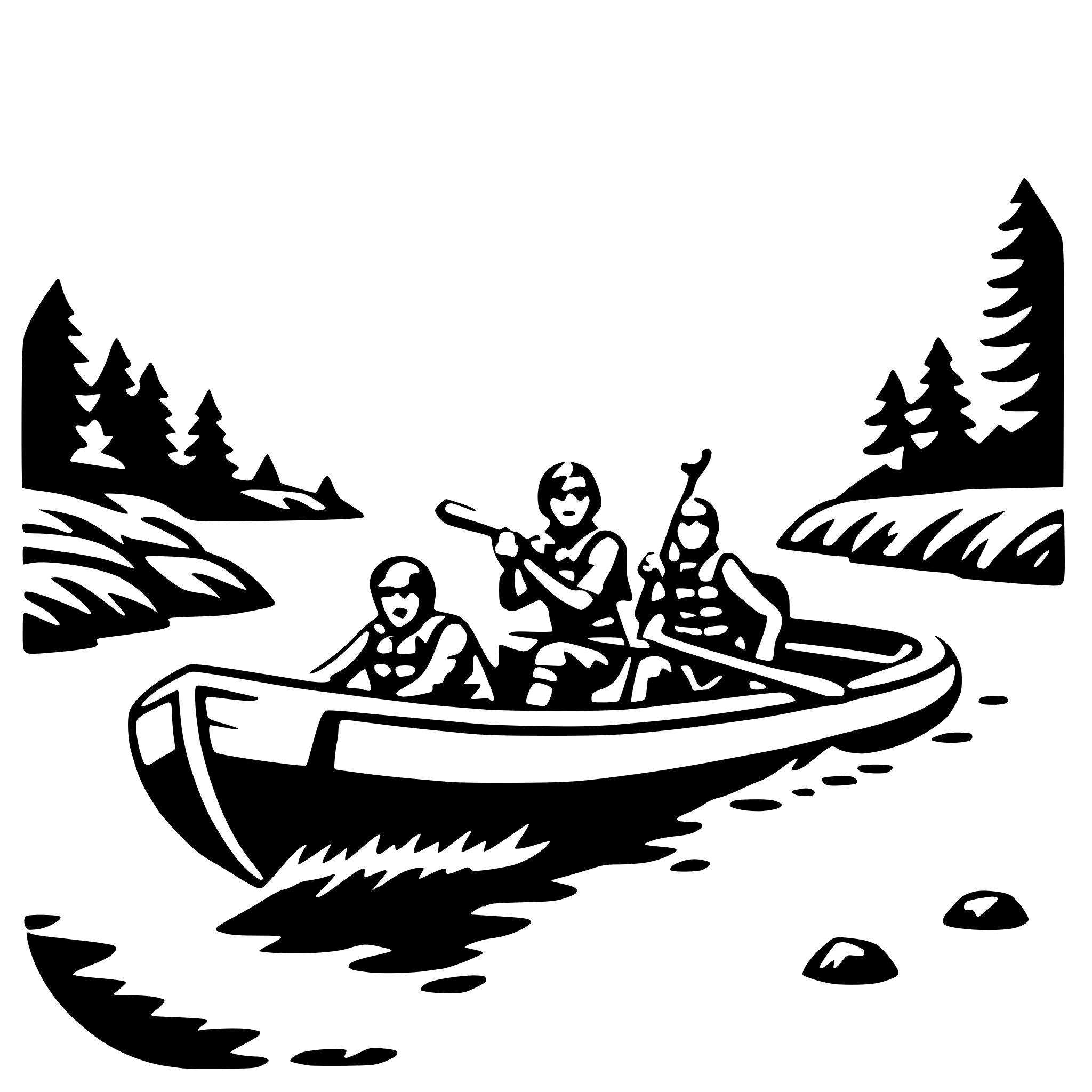 AI-generated SVG of a rafting down rapids