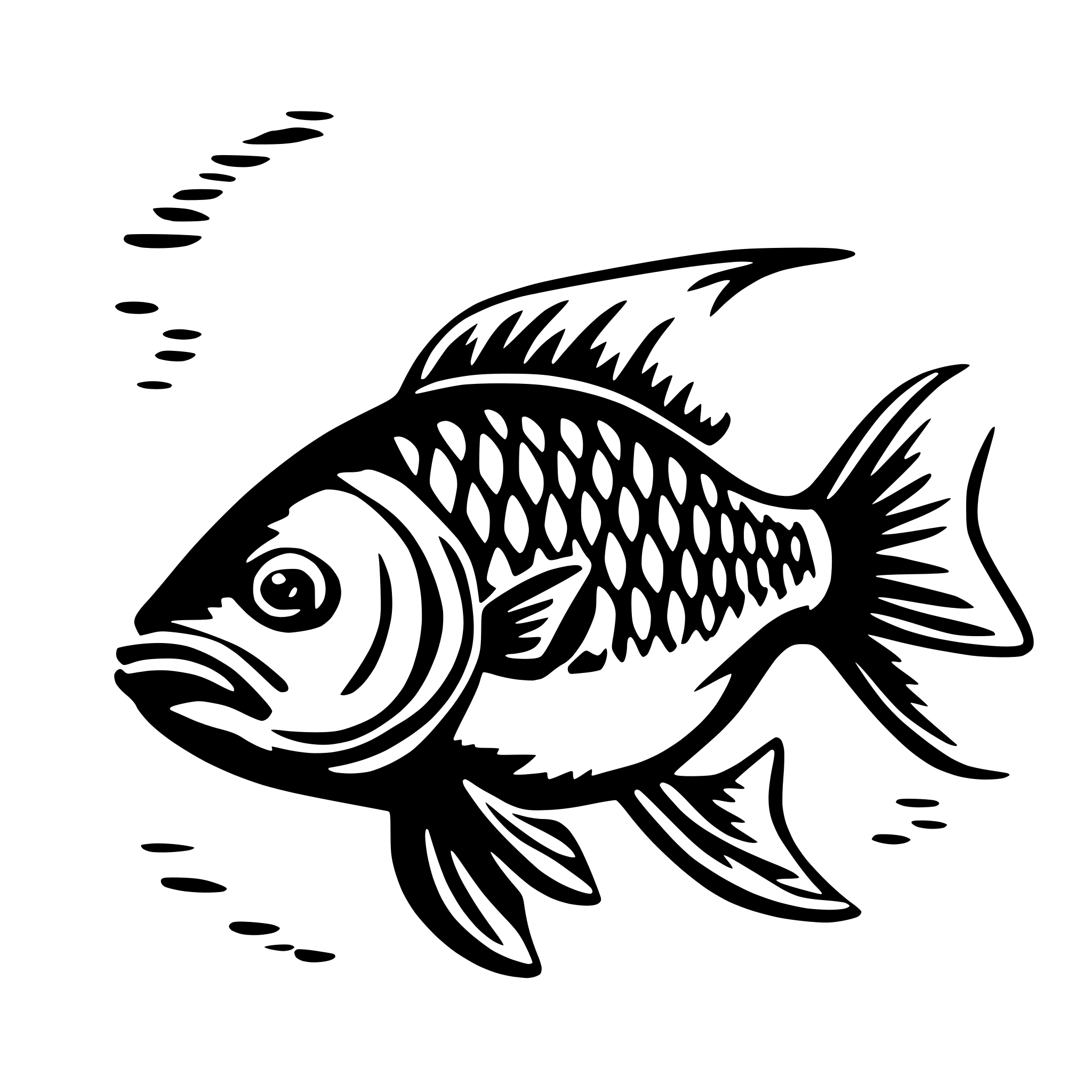 AI-generated SVG of 'Carp wall decoration'