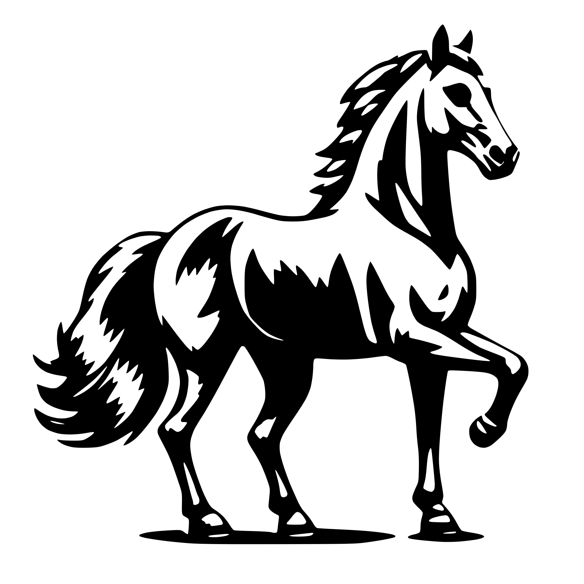 AI-generated SVG of 'filled horse siluette'