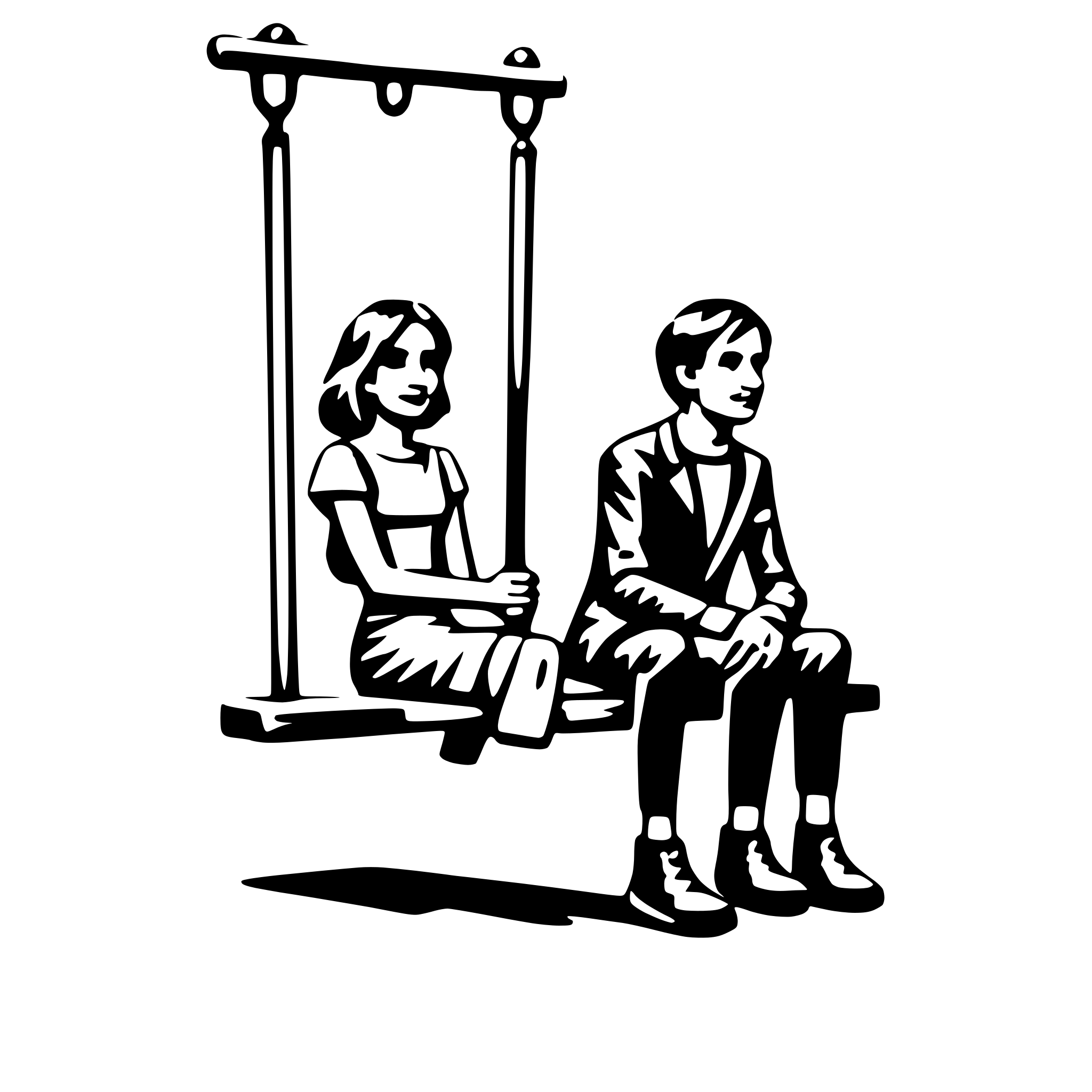 AI-generated SVG of 'couples on swings'