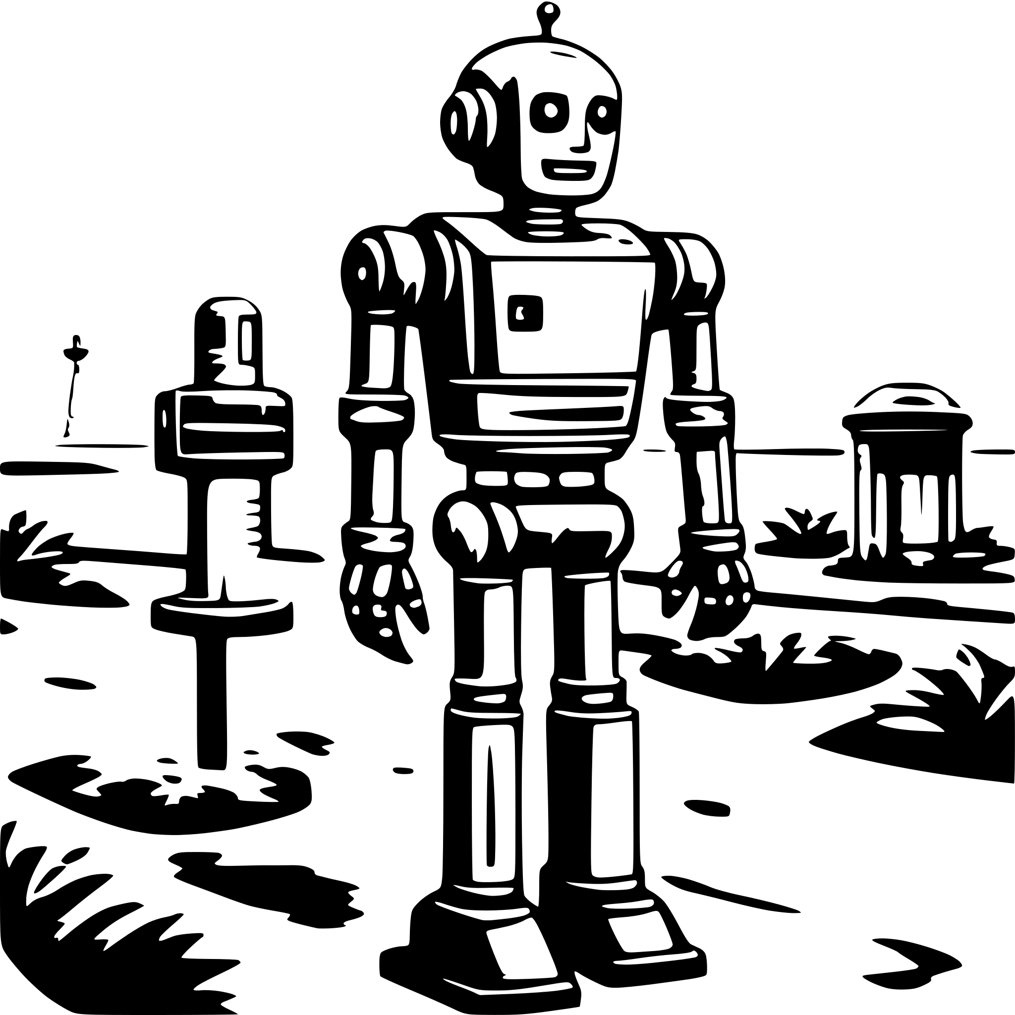 AI-generated SVG of a robot in PV plant