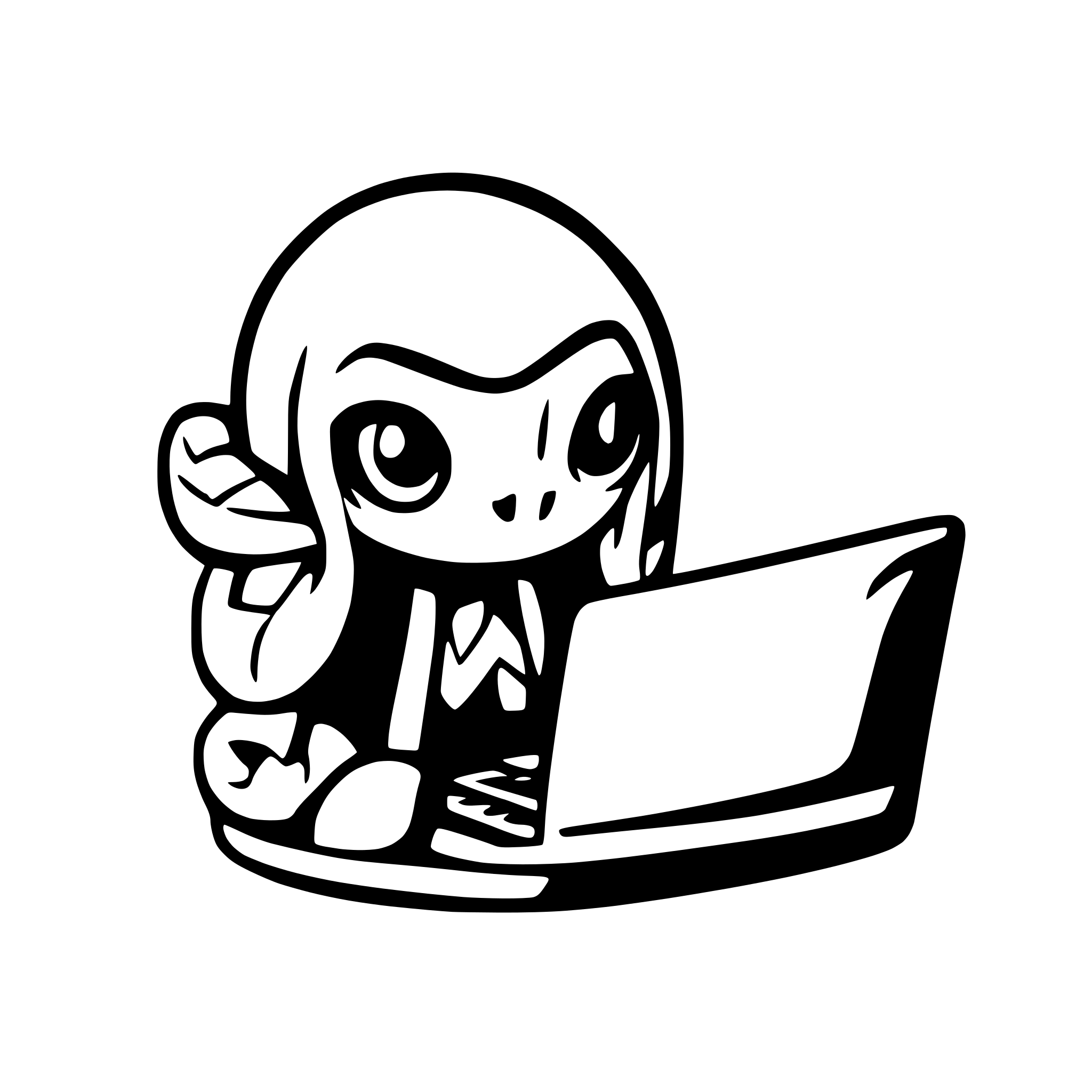 AI-generated SVG of 'octopus with hoody and laptop'