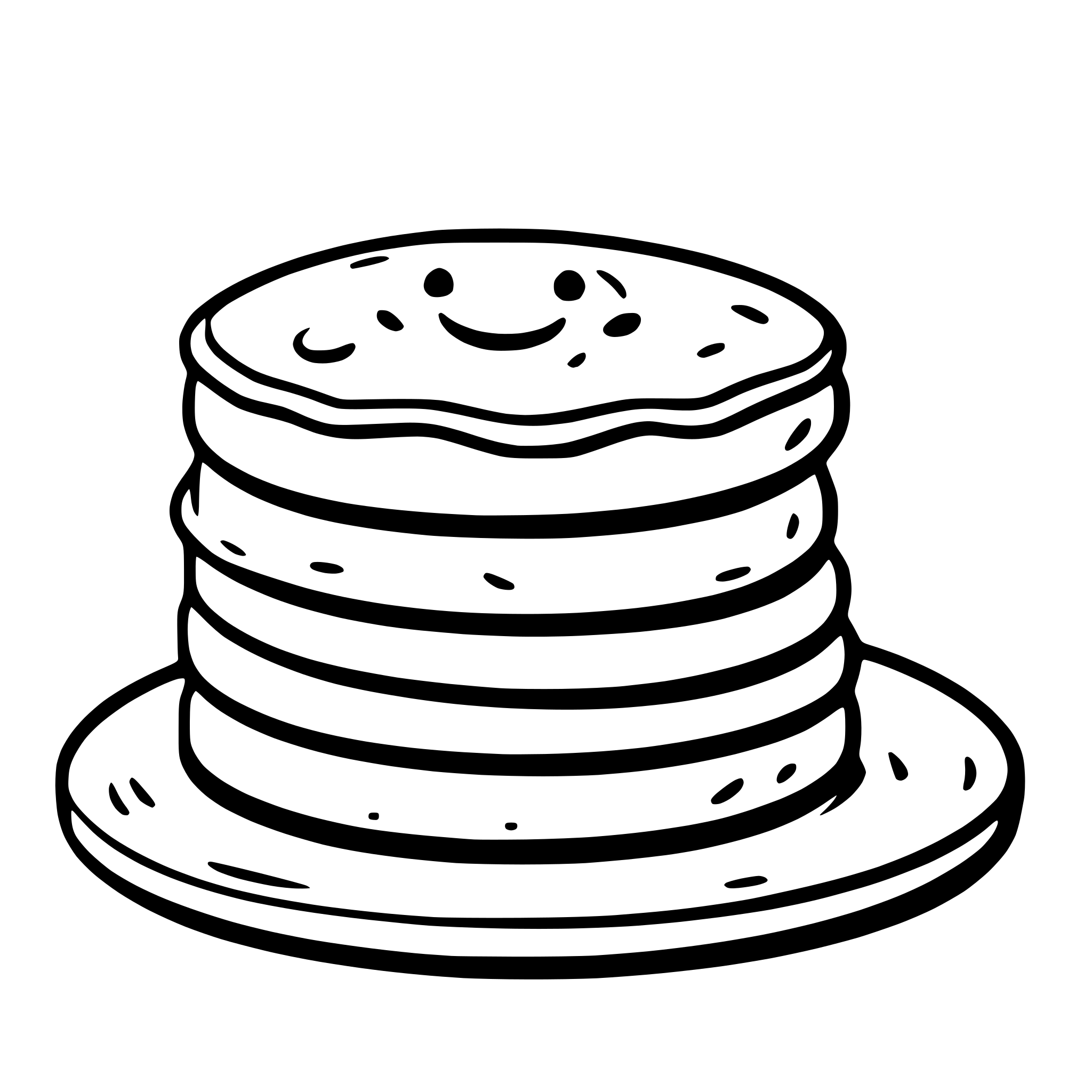 AI-generated SVG of a a stack of pancakes with syrup and a smiley face AI-generated SVG of a a stack of pancakes with syrup and a smiley face