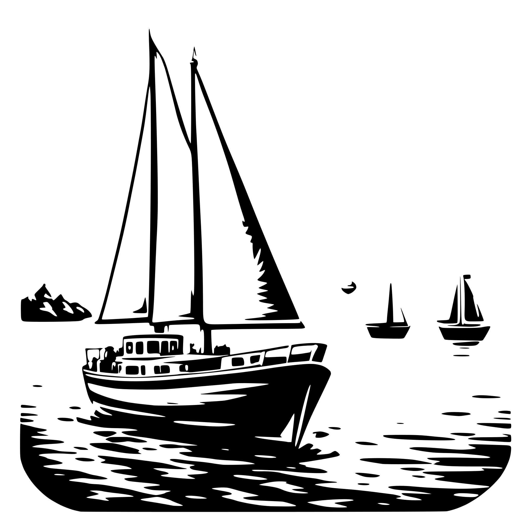 AI-generated SVG of 'Segelboot auf See'