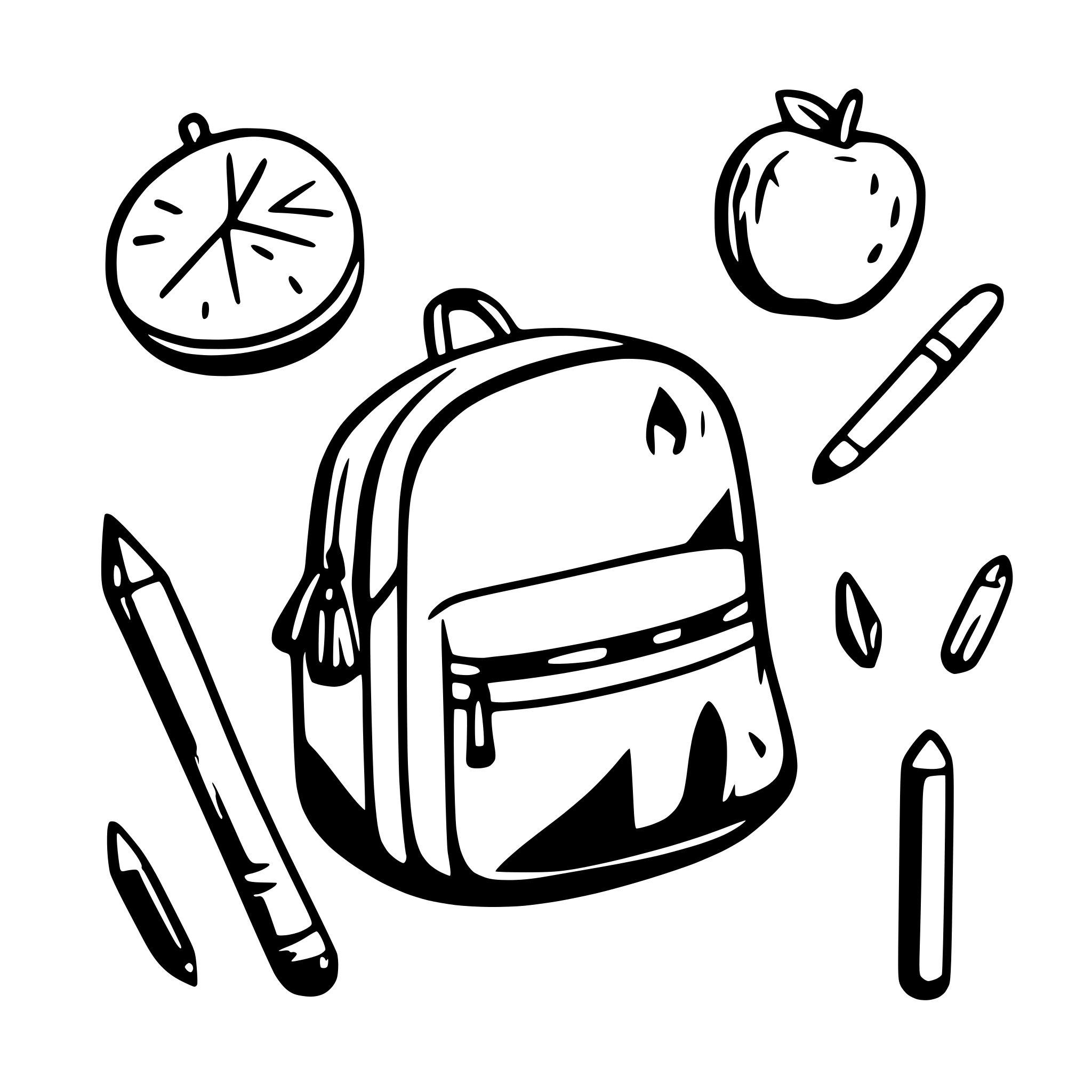 AI-generated SVG of a school items
