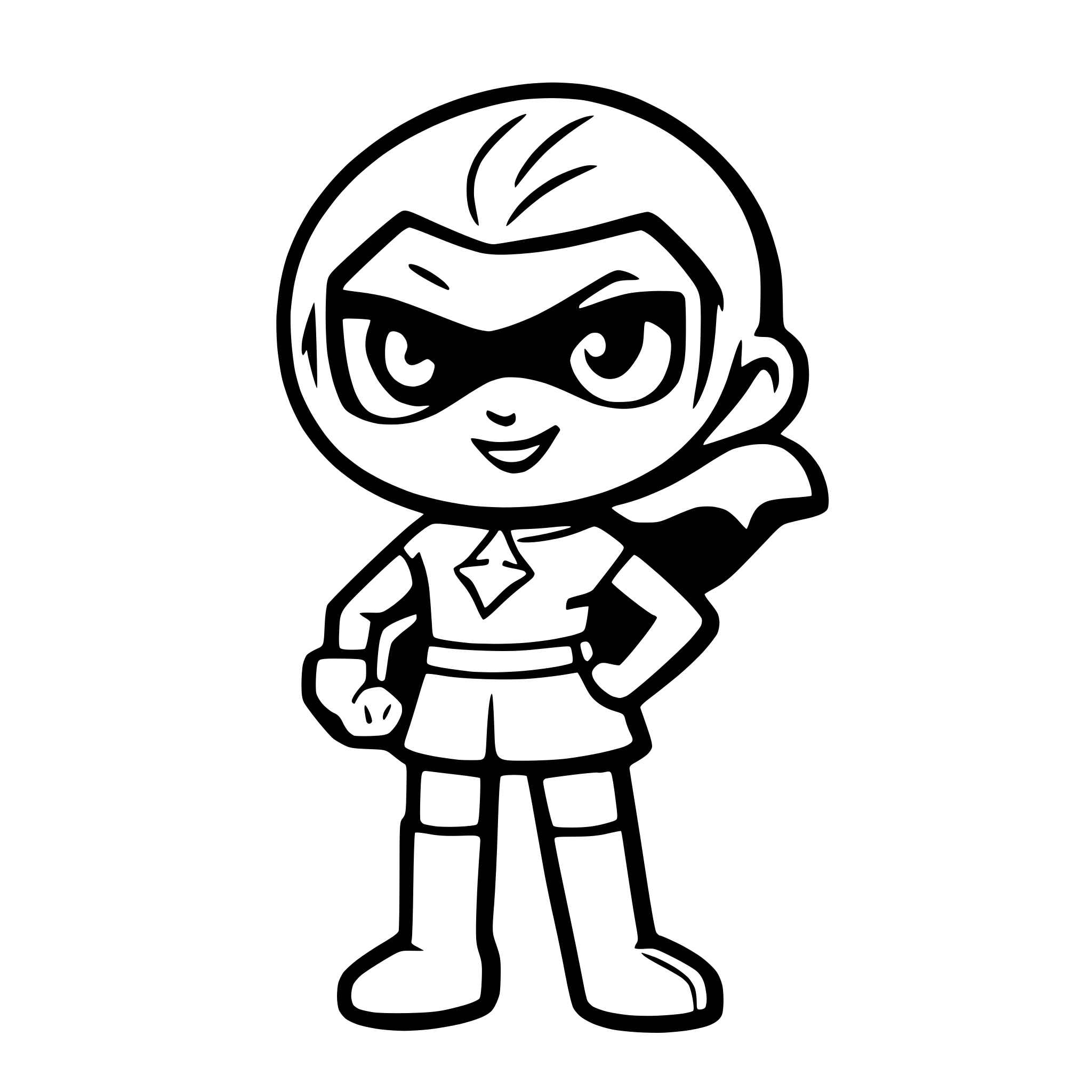 AI-generated SVG of a Create a minimalist, cute, vector-style SVG illustration of a **young superhero mascot** for the Favor.gr platform.  🎨 Style: - Flat design, cartoon-like - Quiet, calm expression (not shouting, no extreme smile) - Soft, friendly face — no mask - Mini/small proportions (like a child-sized hero or chibi-style) - Hands on hips or gentle confident stance  🧢 Outfit: - Simple blue superhero costume - Red cape - Red boots - Yellow or gold belt - No gloves, no mask - **On the chest (t-shirt):** a large,