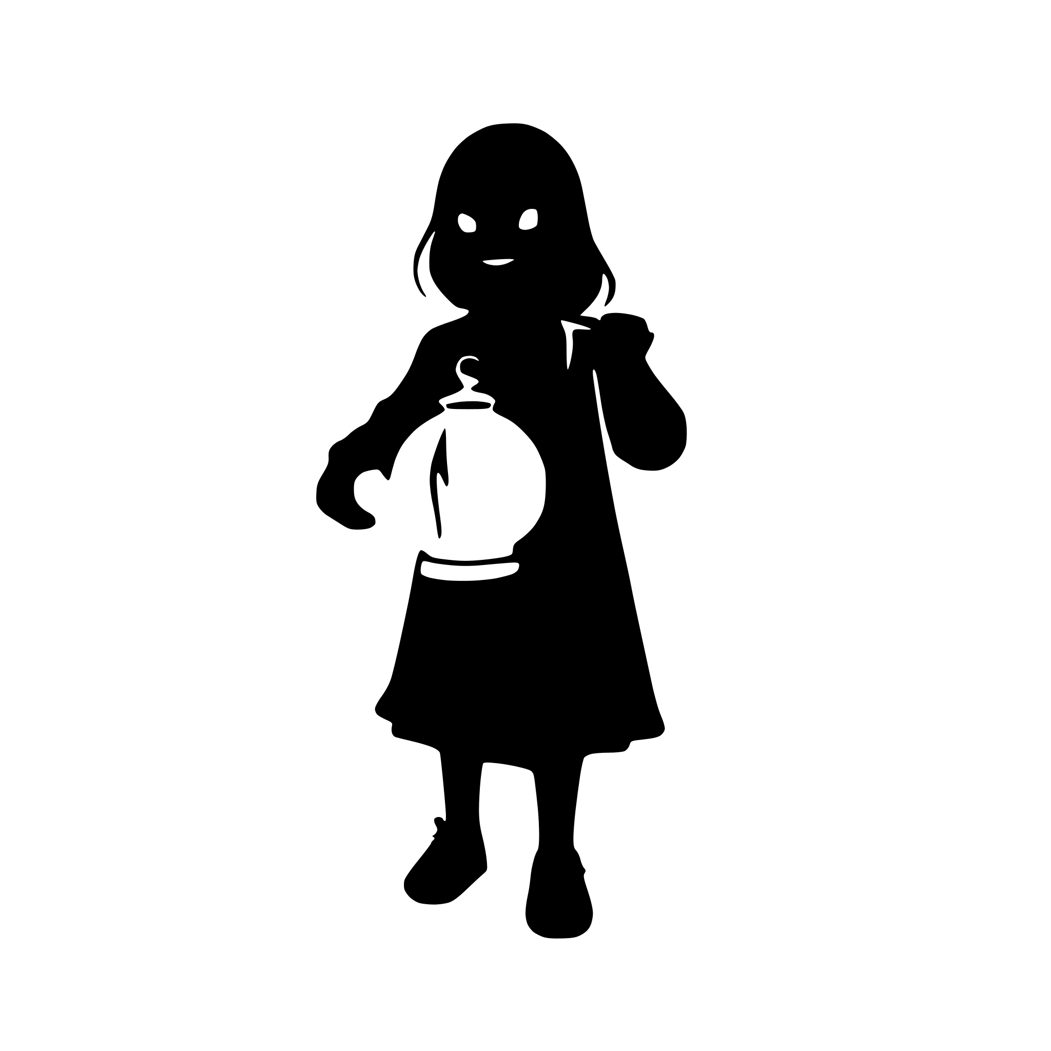 AI-generated SVG of a ghost with a latern in the hand
