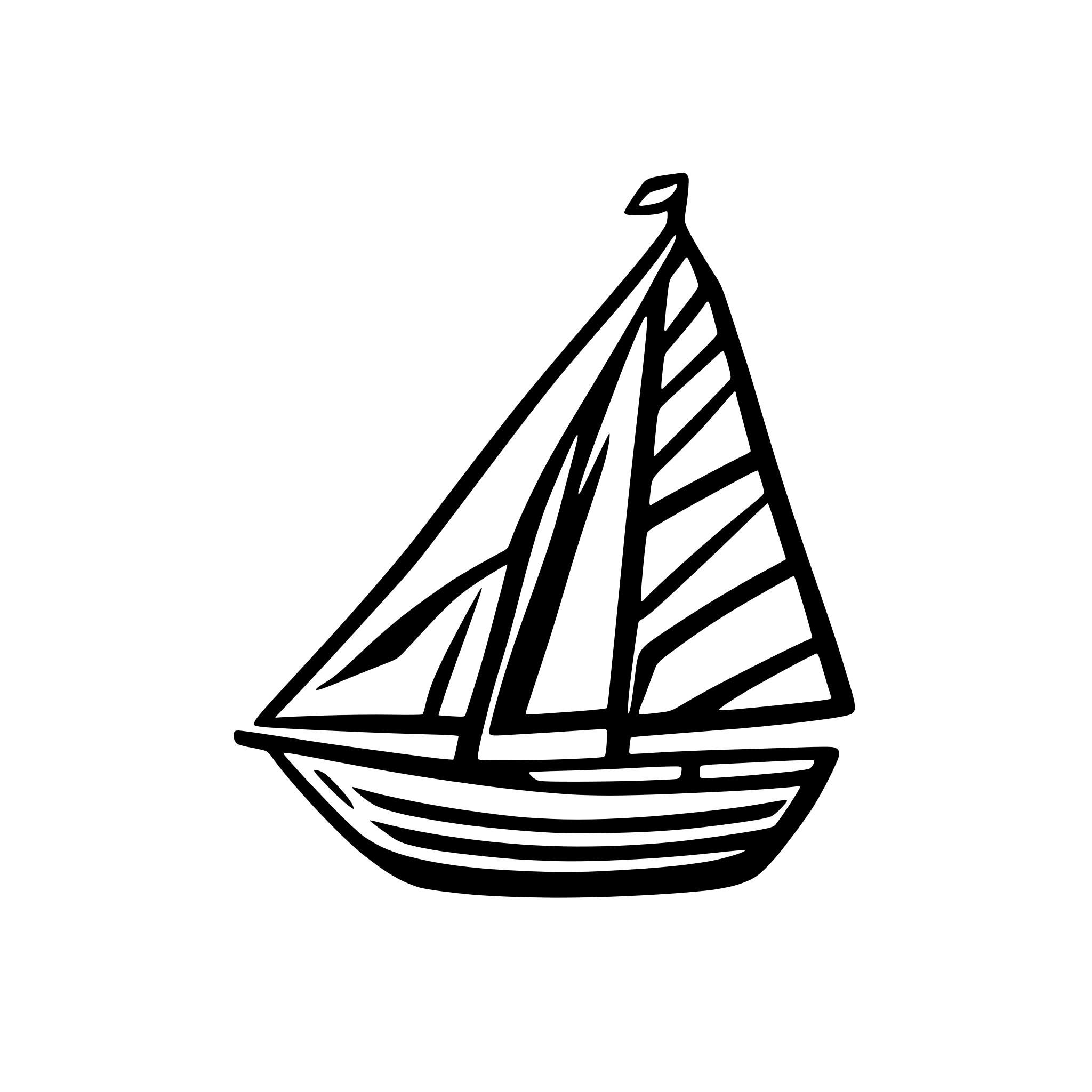 AI-generated SVG of a simple logo style depiction of a clipper sail boat