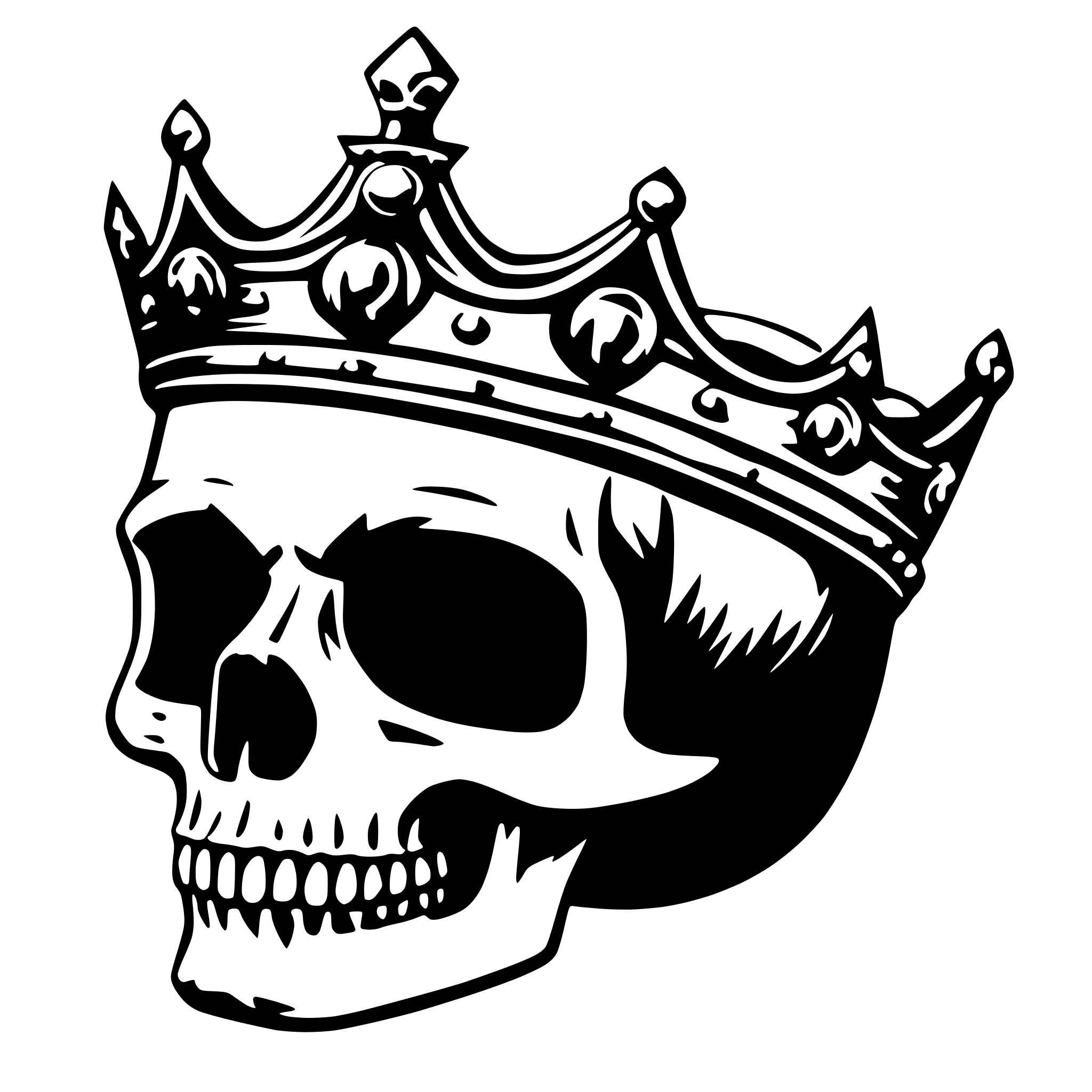 AI-generated SVG of 'Skull head with King crown'