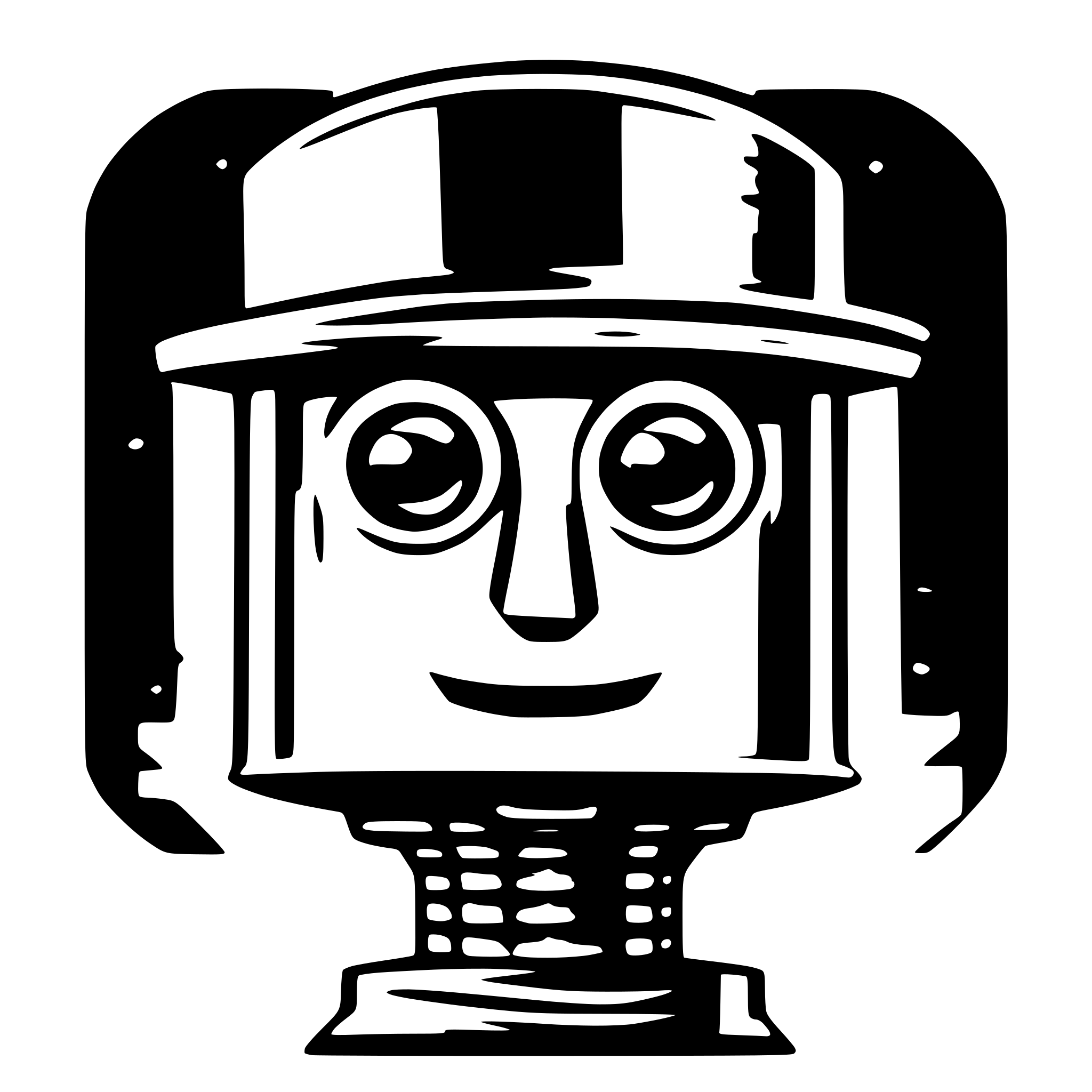 AI-generated SVG of a boxy robot head, front view, wearing harry potter wizard hat