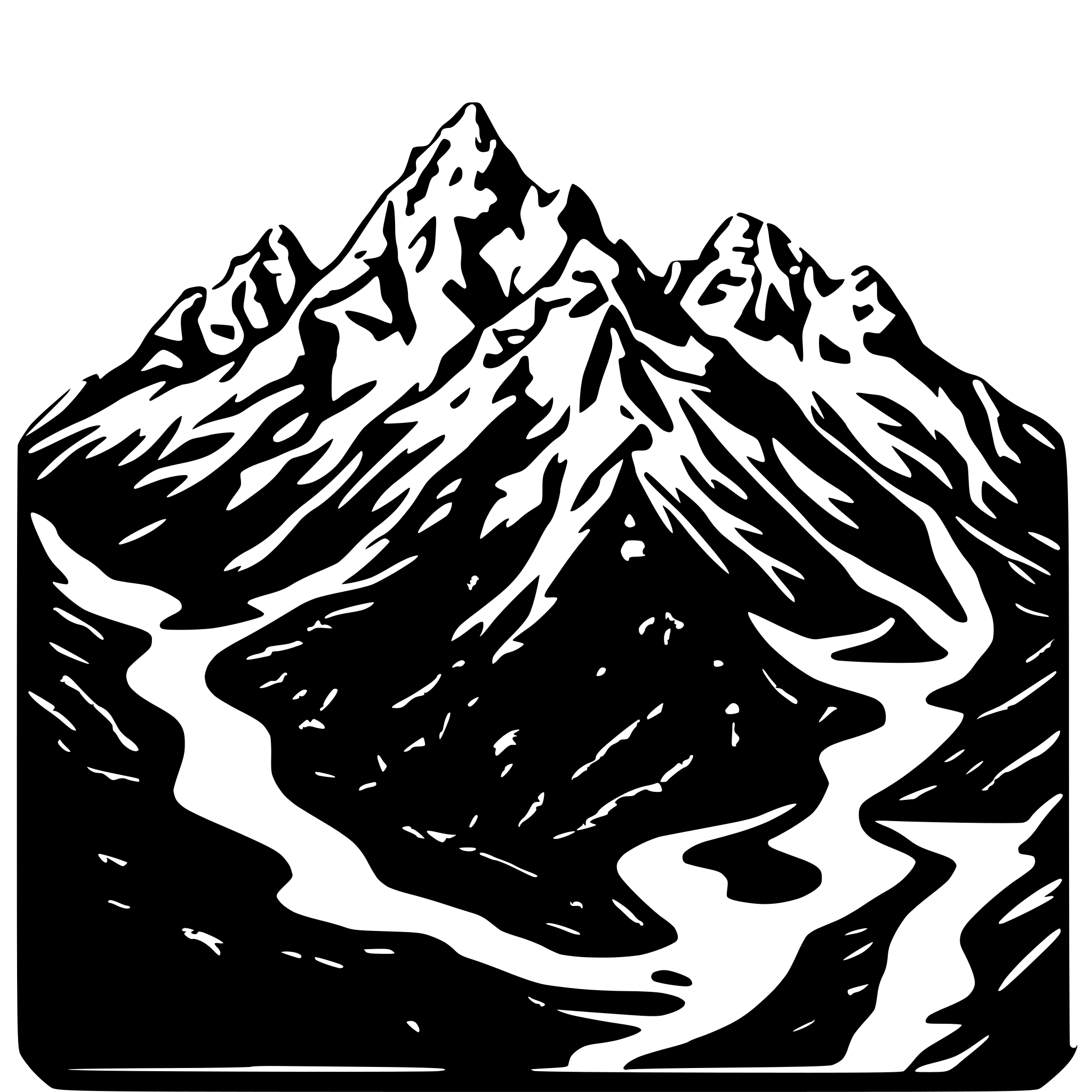 AI-generated SVG of 'grand tetons topographic map'