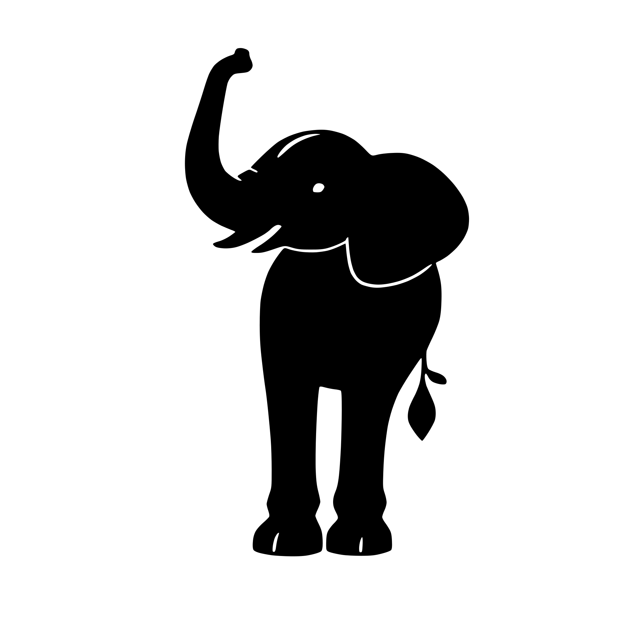 AI-generated SVG of 'elephant with trunk raised'