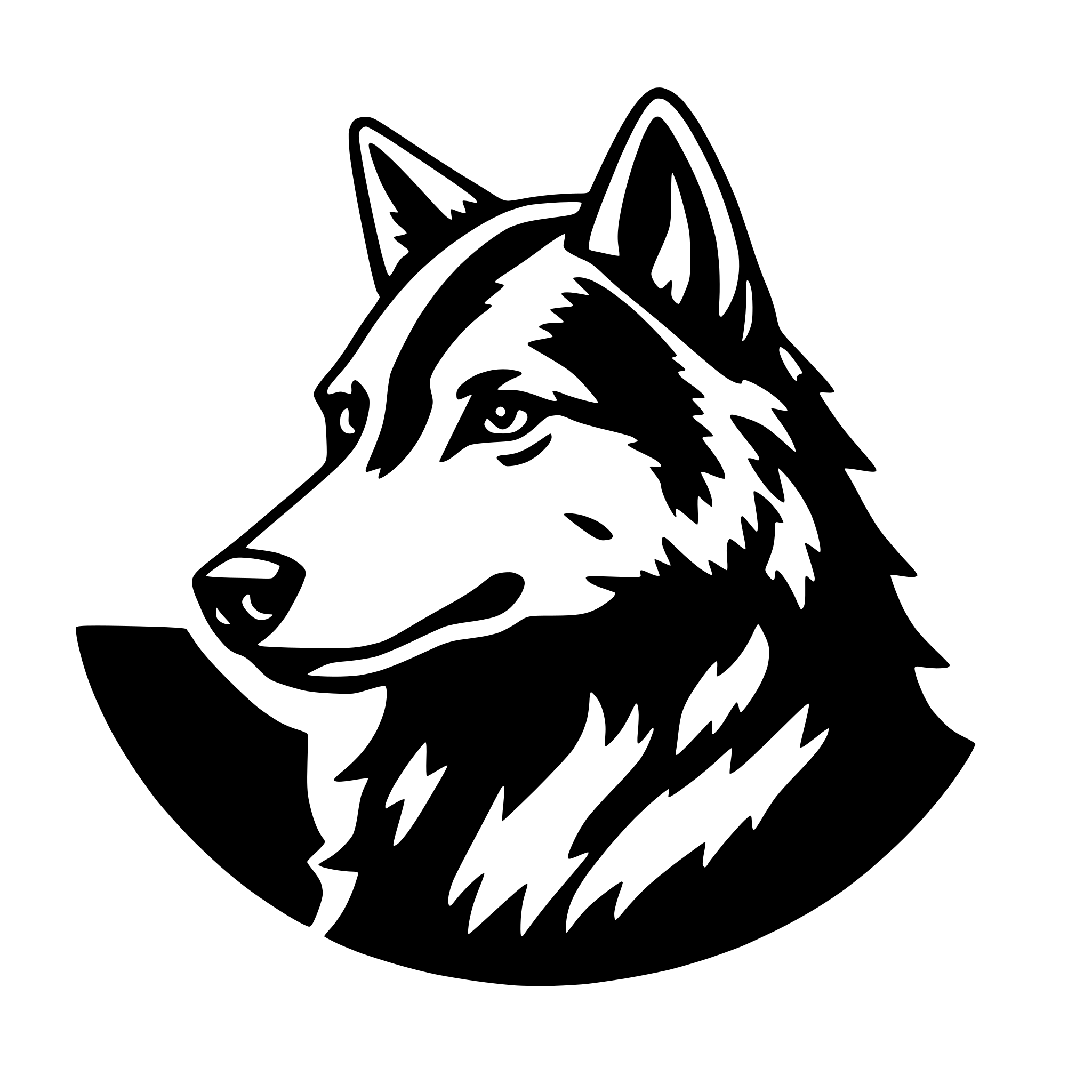 AI-generated SVG of a wolf