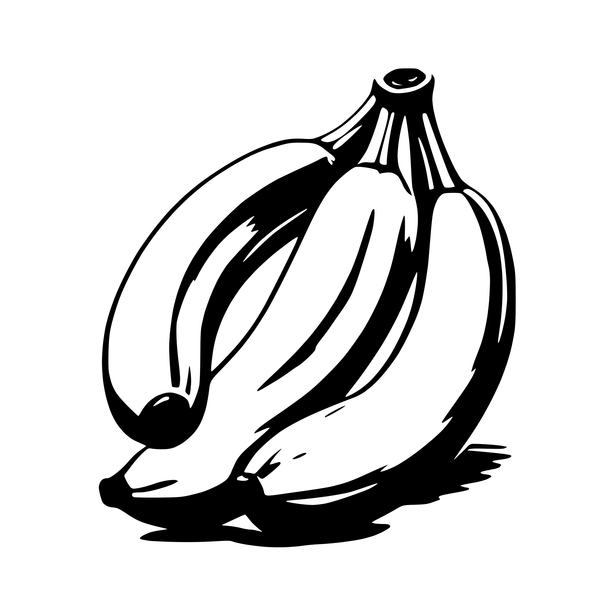 AI-generated SVG of a Draw an outline of a banana.