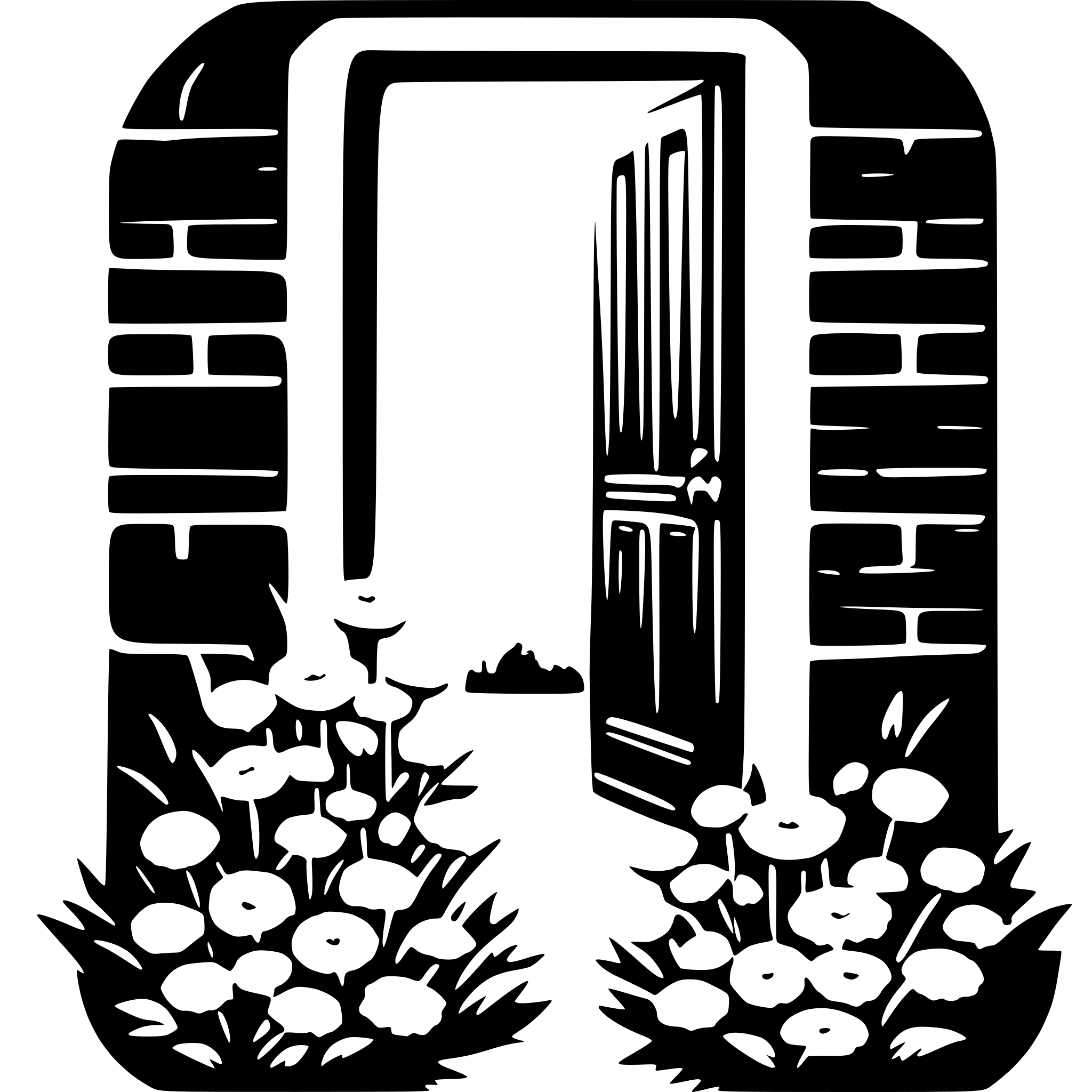 AI-generated SVG of a flowers oppening like a door