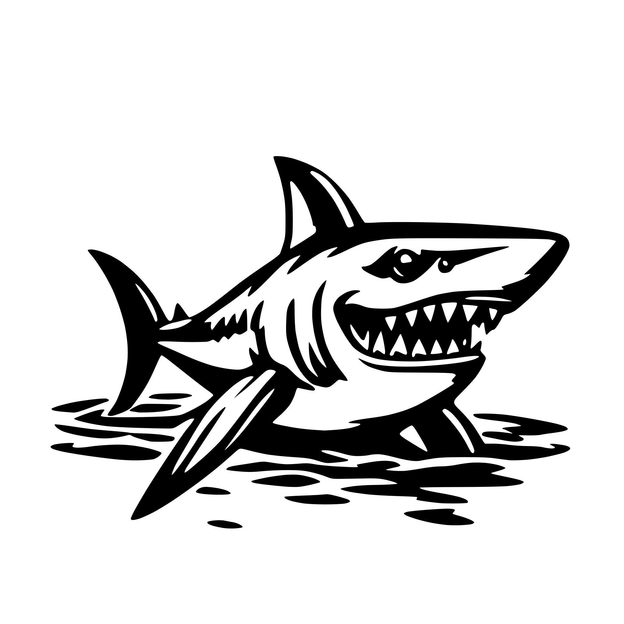 AI-generated SVG of 'shark cartoon style'
