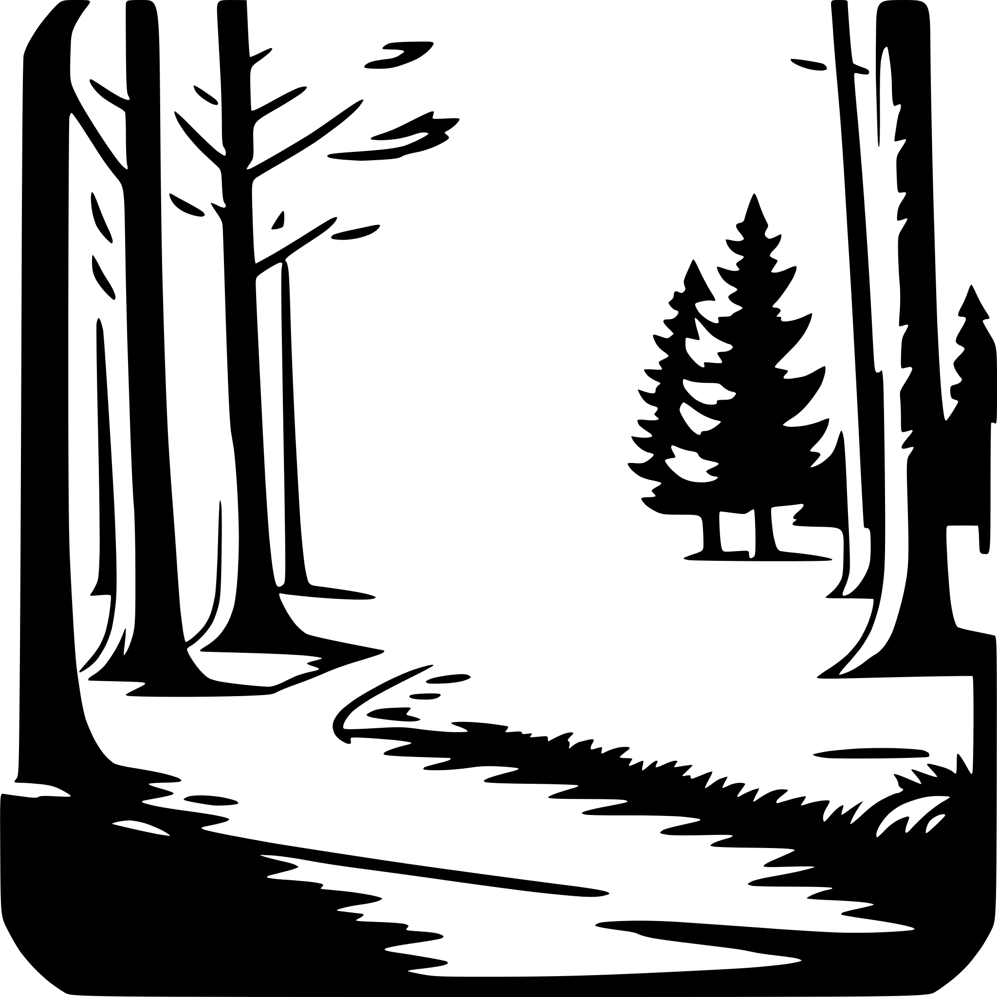AI-generated SVG of 'peaceful woods'
