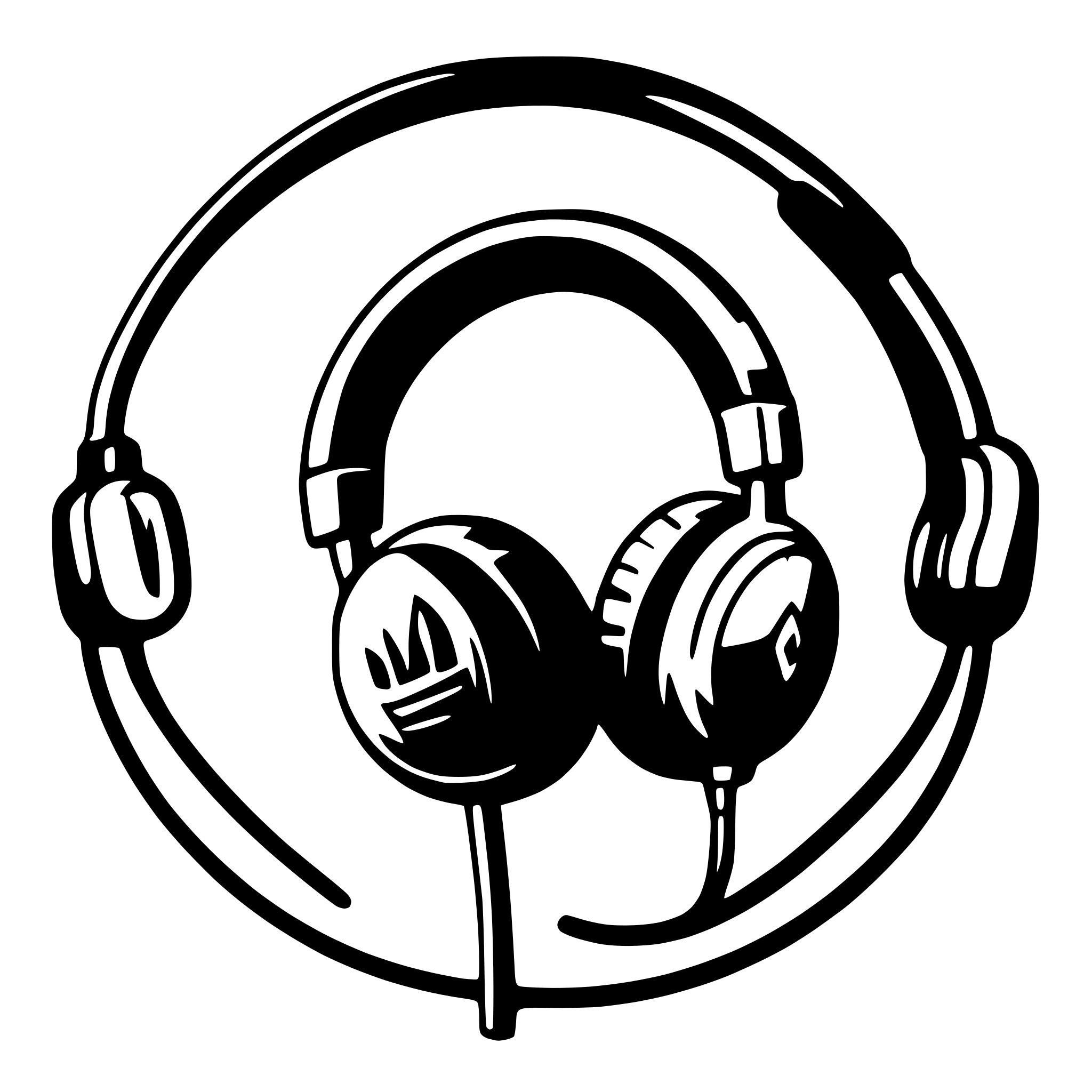 AI-generated SVG of a mp3 with earphones