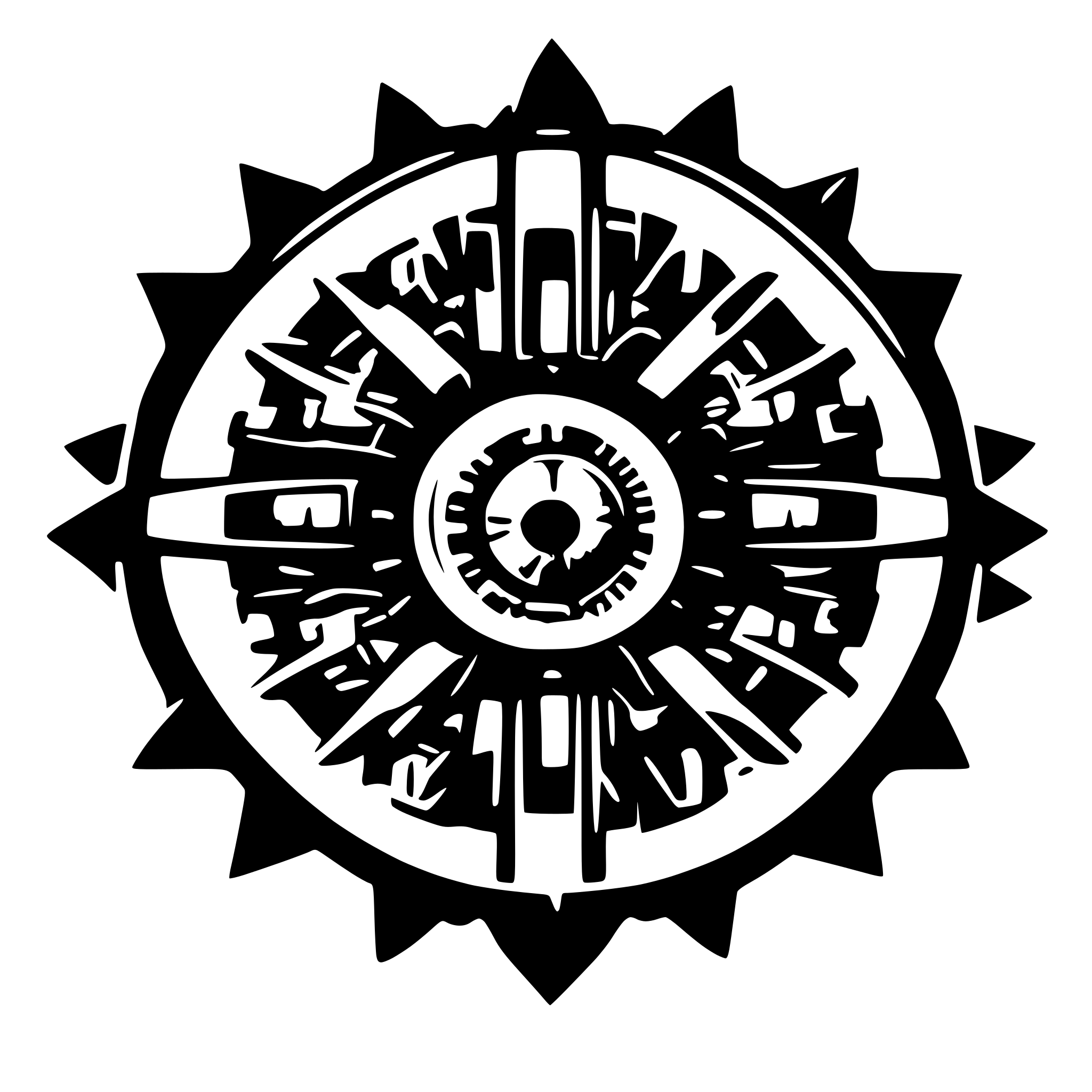 AI-generated SVG of a futuristic like mandala, tech style