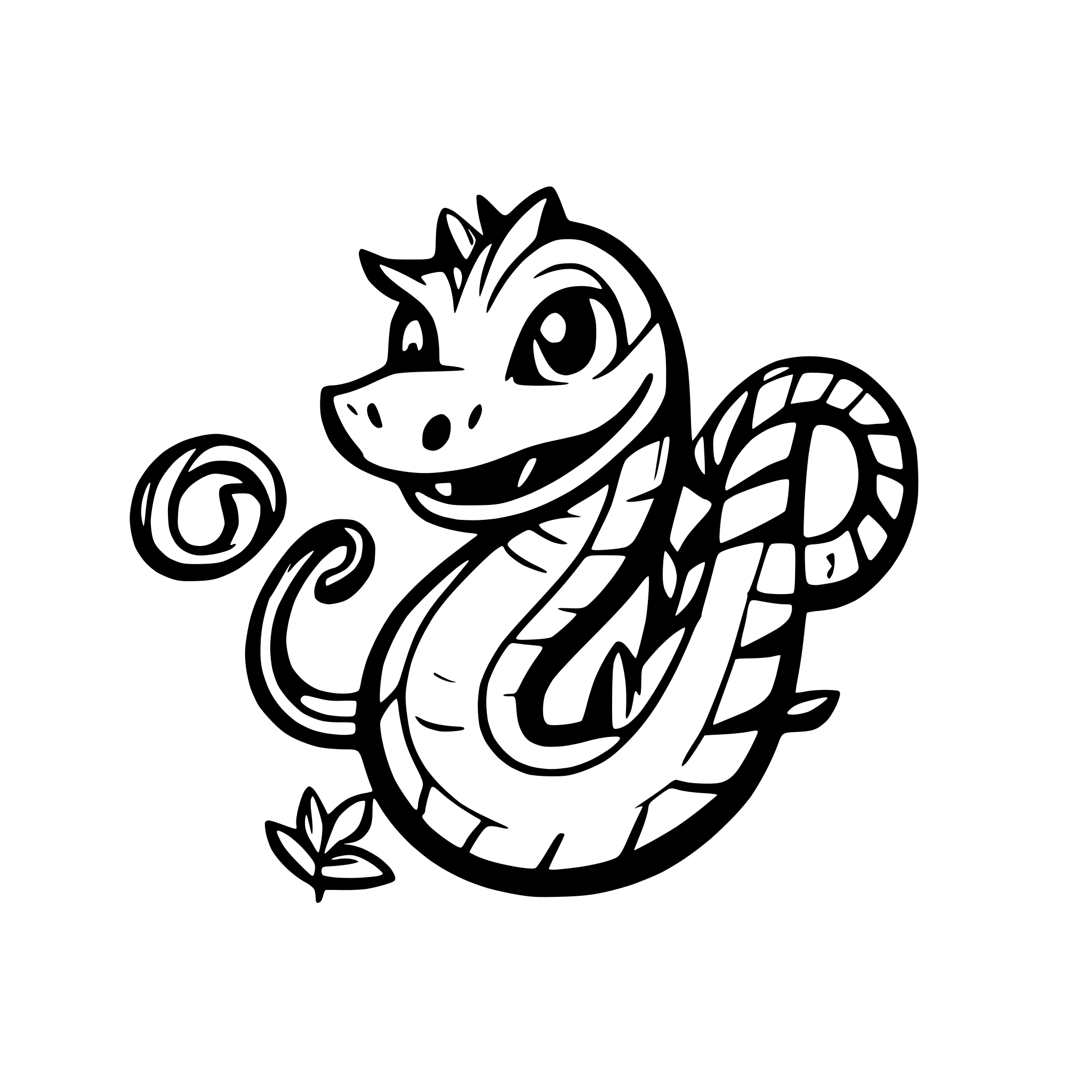 AI-generated SVG of a lunar new year snake not red
