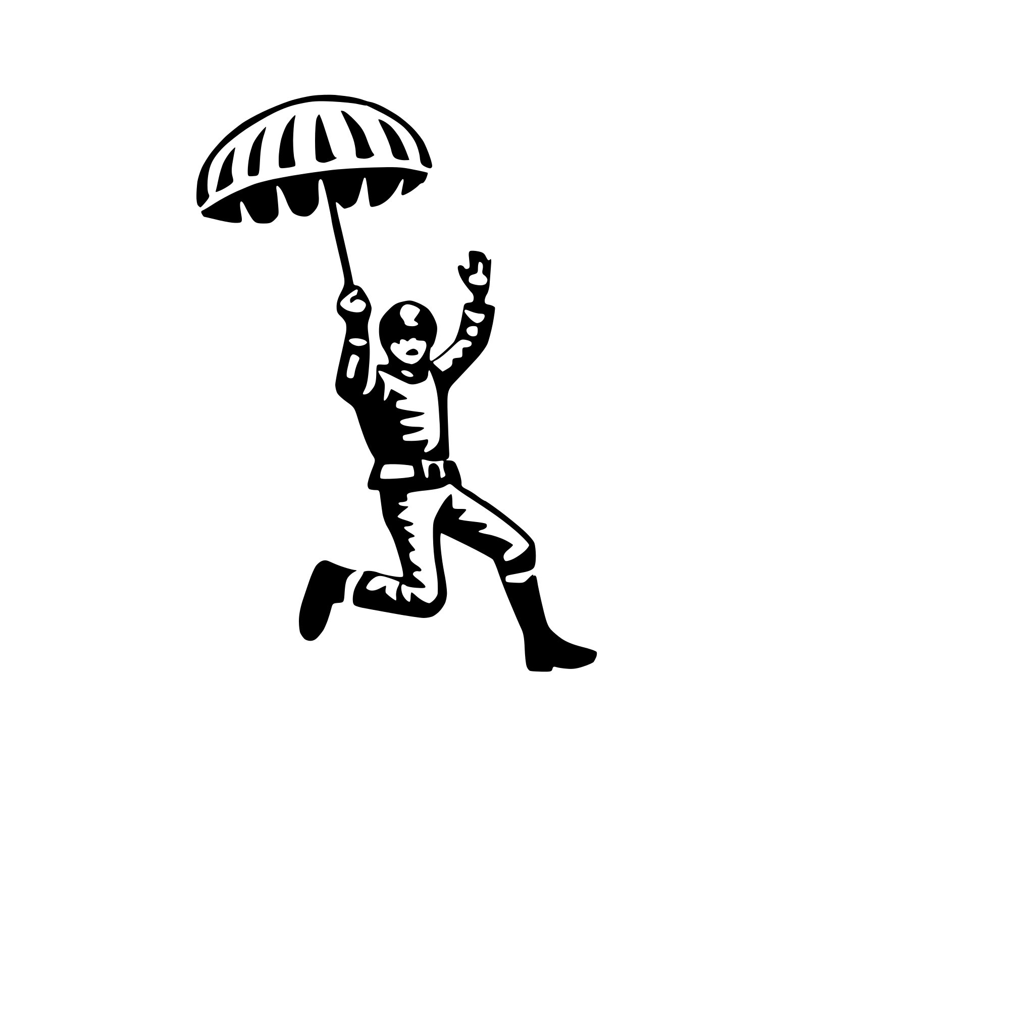 AI-generated SVG of a parachuting from plane