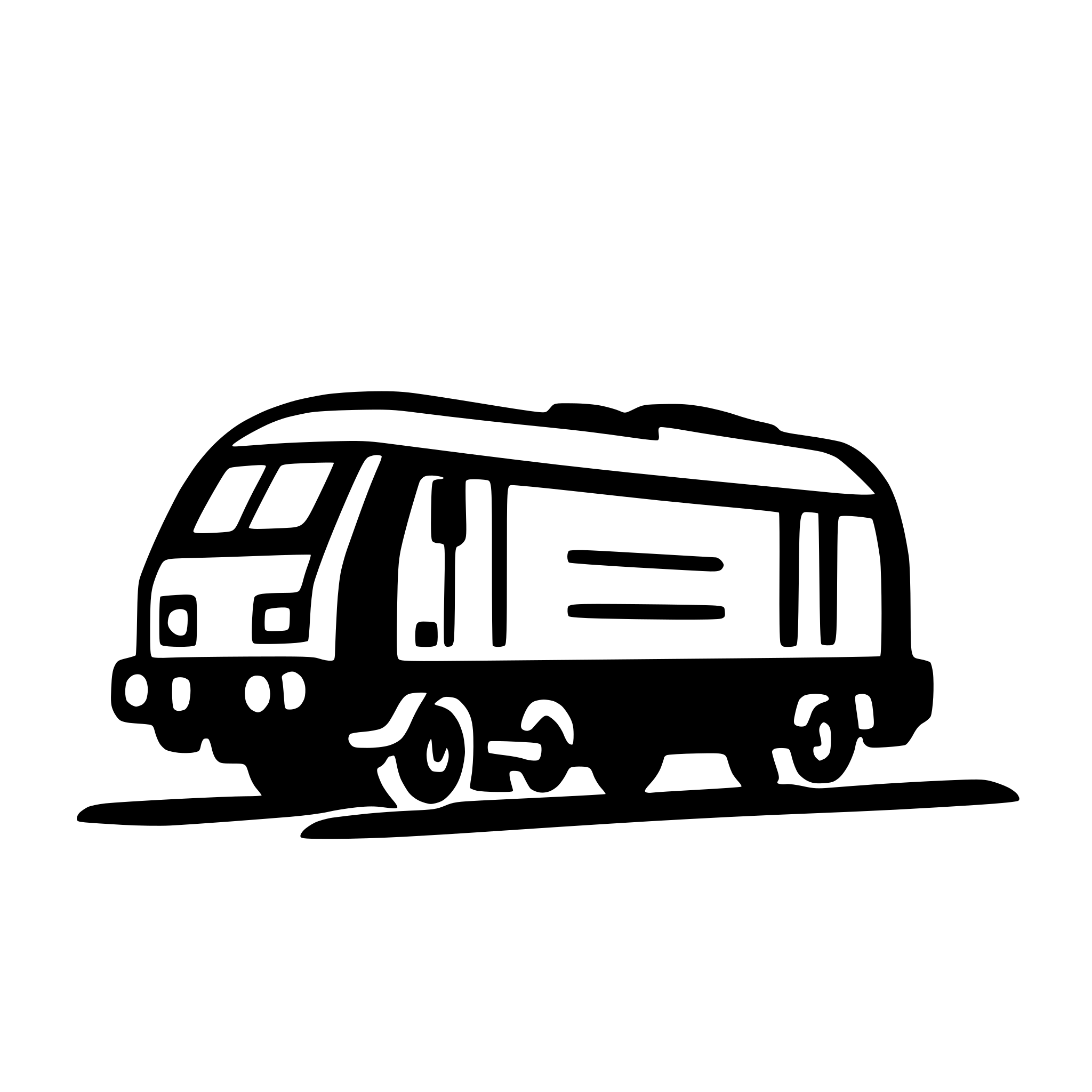 AI-generated SVG of a High speed locomotive, side view, oriented right, logo format