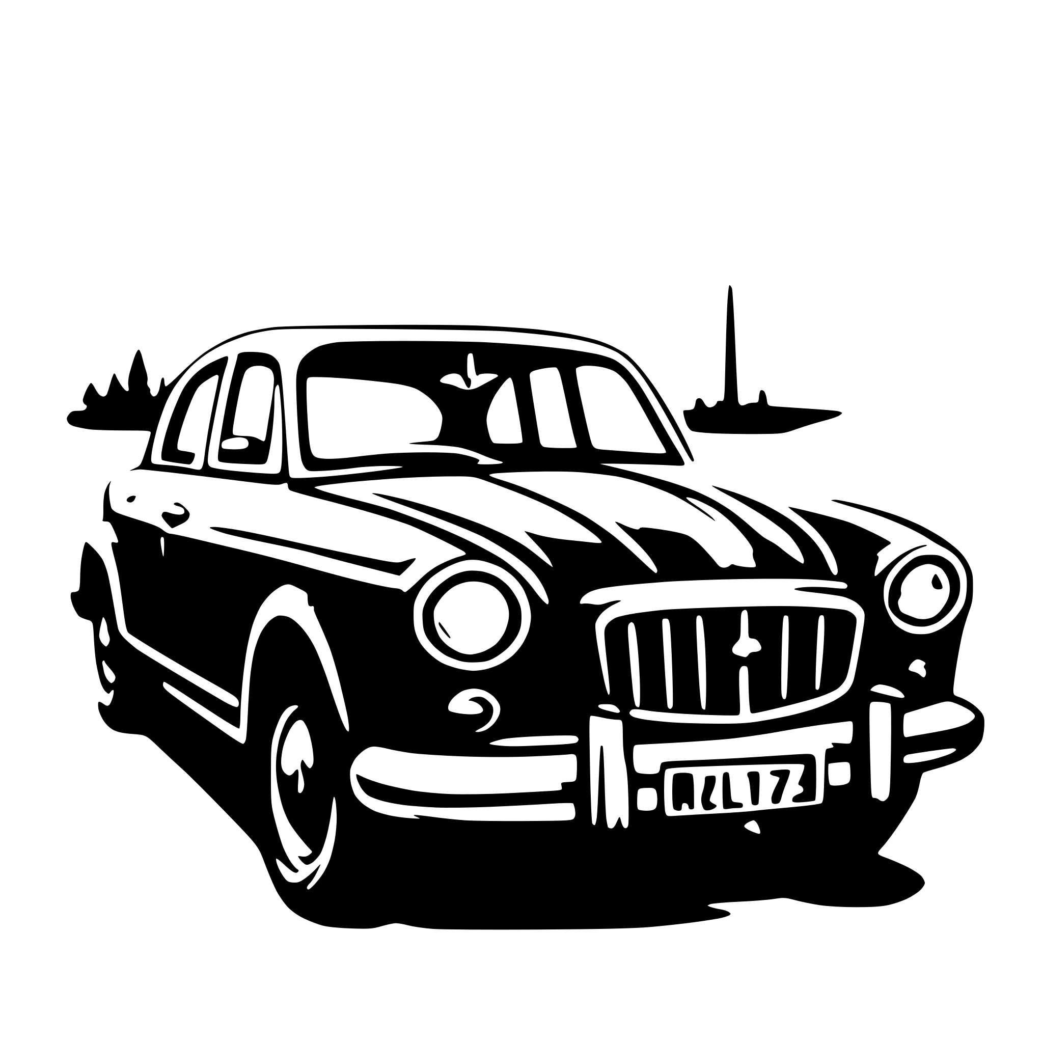 AI-generated SVG of a old car