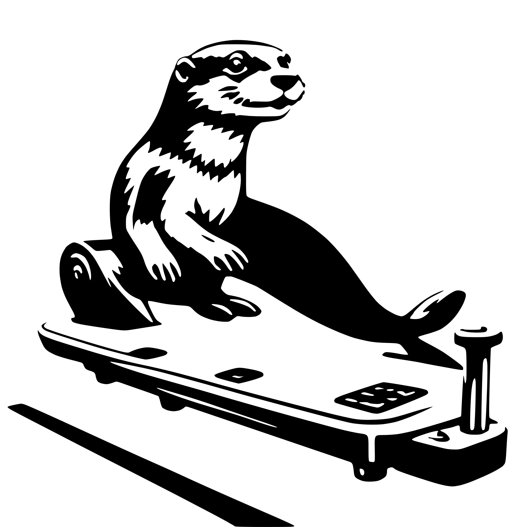 AI-generated SVG of 'otter running on treadmill'