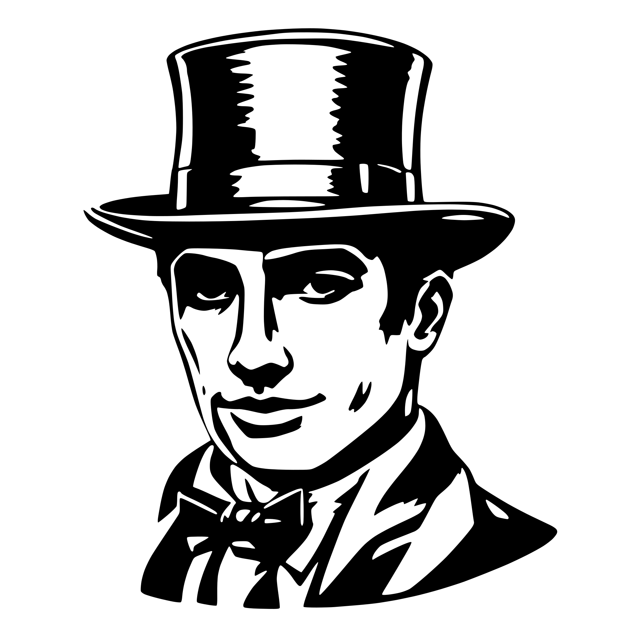 AI-generated SVG of 'dapper man wearing a fedora'