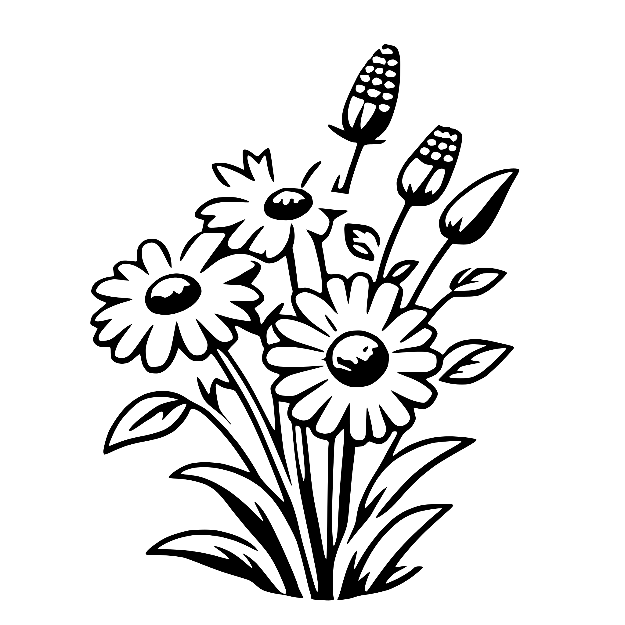 AI-generated SVG of a bouquet of wildflowers
