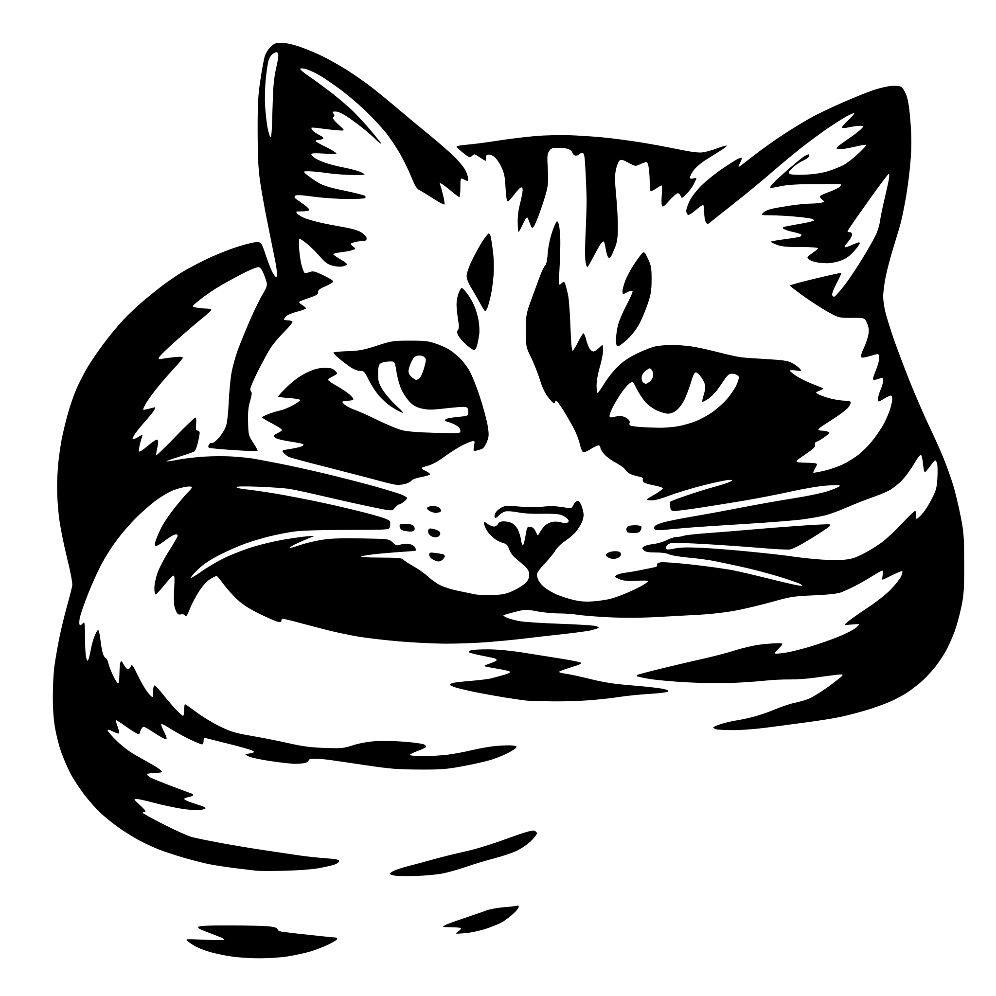 AI-generated SVG of 'charming kitty sleeping'