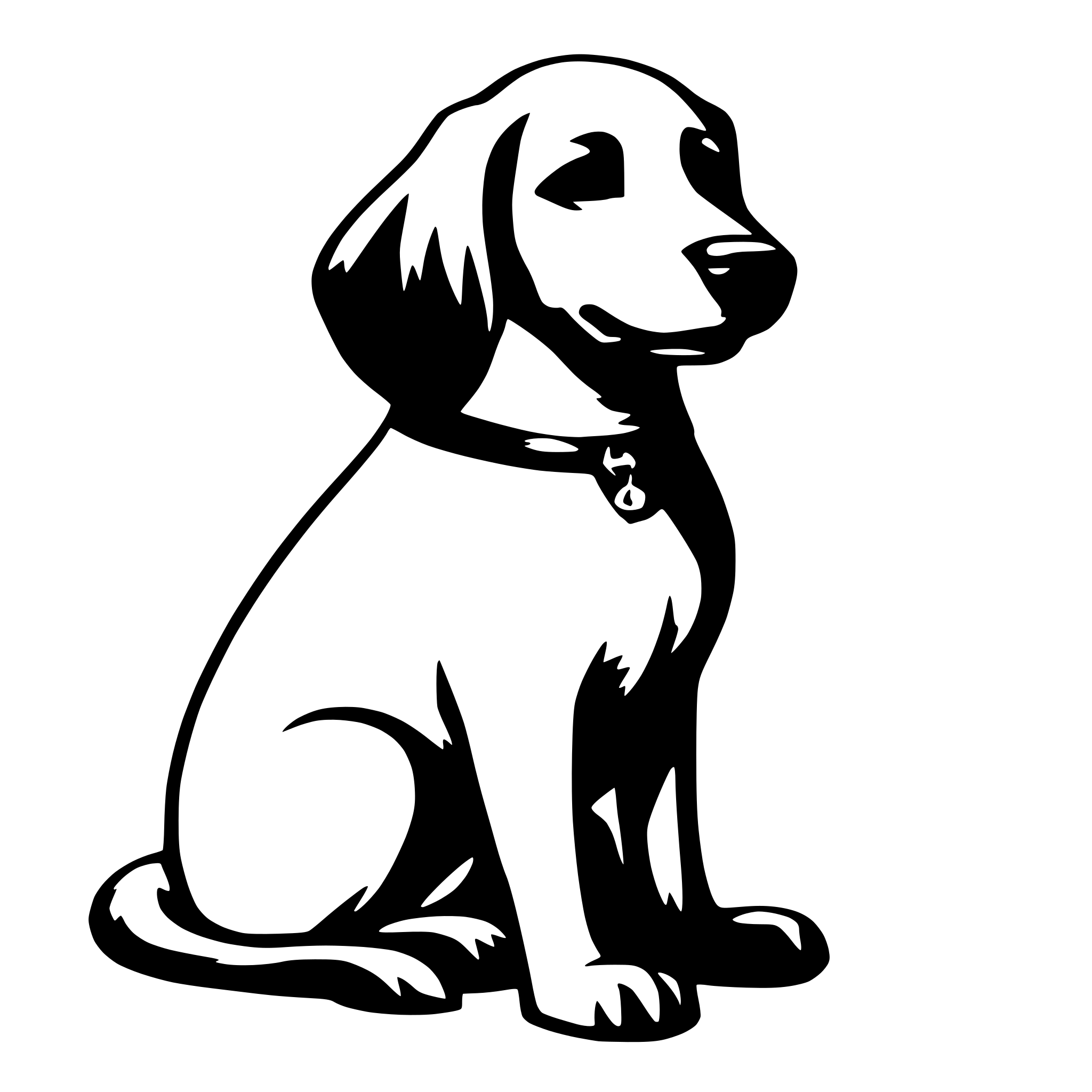 AI-generated SVG of 'dog with wagging tail'