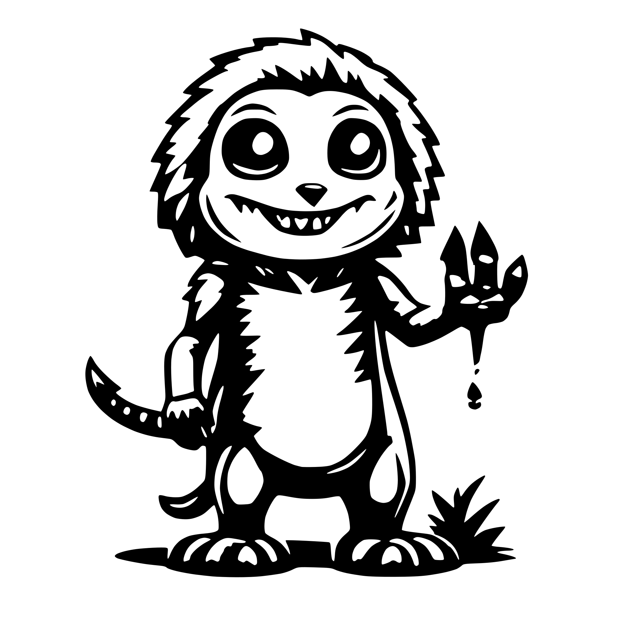 AI-generated SVG of a 2d sprite character cute predatory character