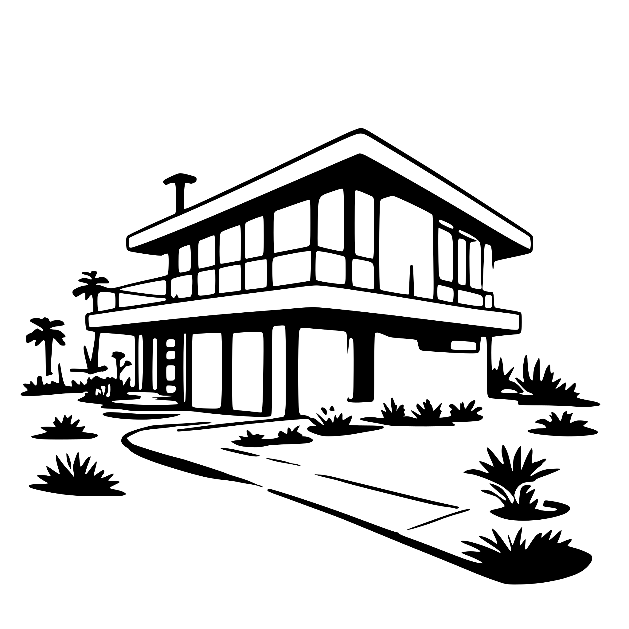 AI-generated SVG of a Palm Springs house