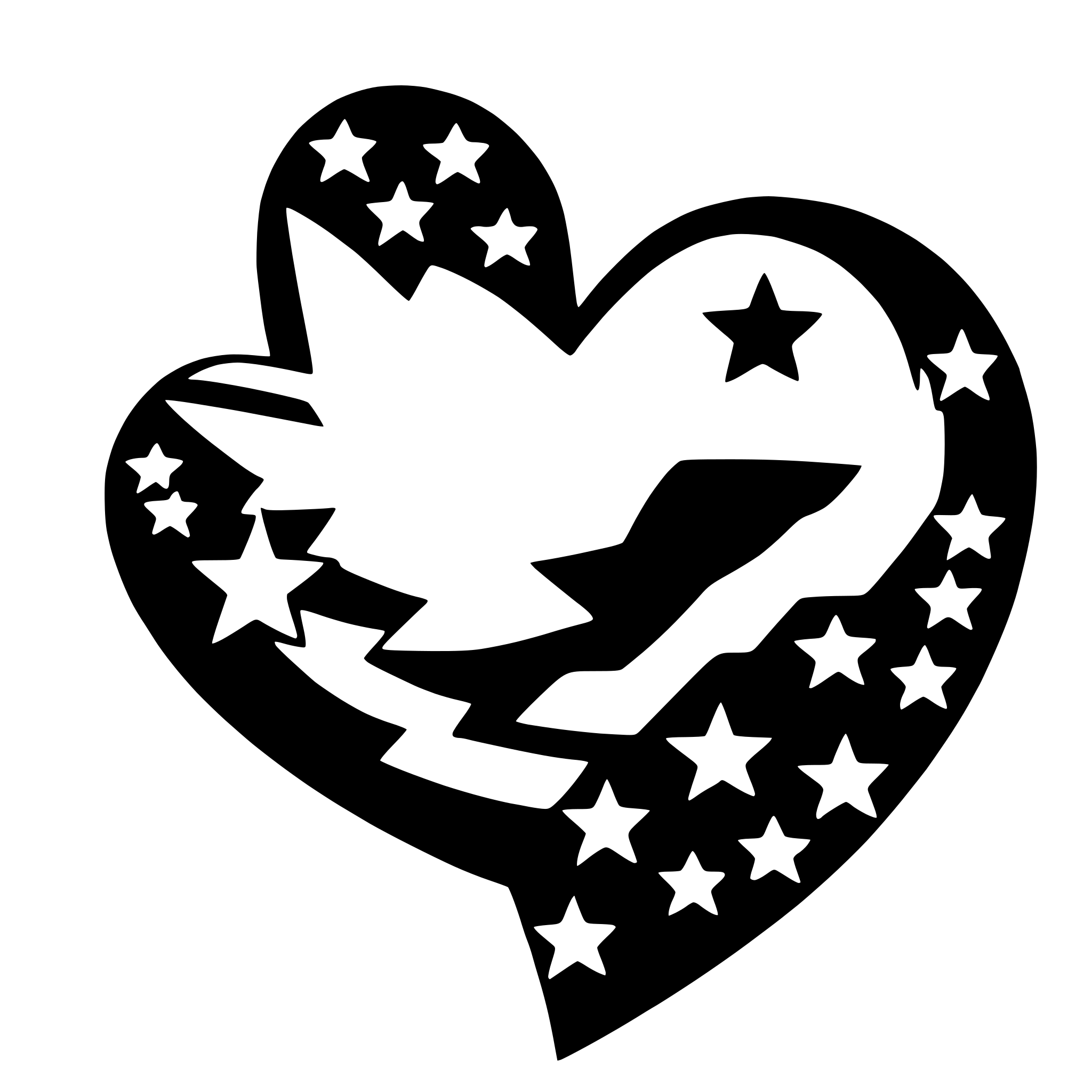 AI-generated SVG of a heart-shaped stars