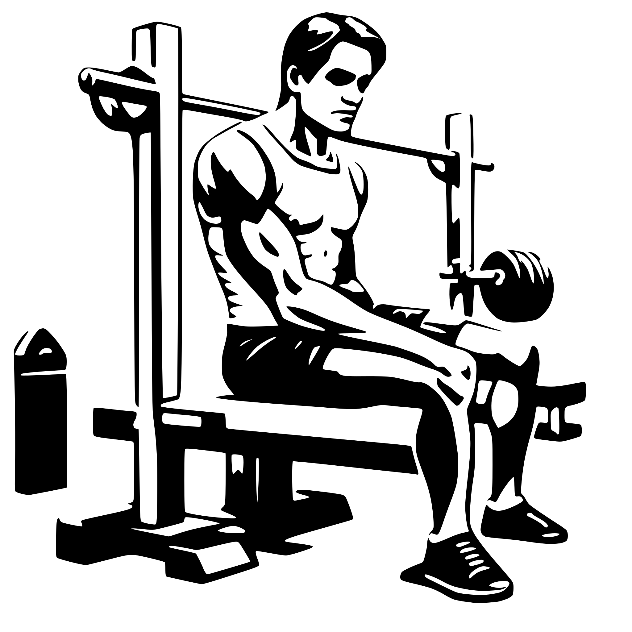 AI-generated SVG of 'man doing a bench press'