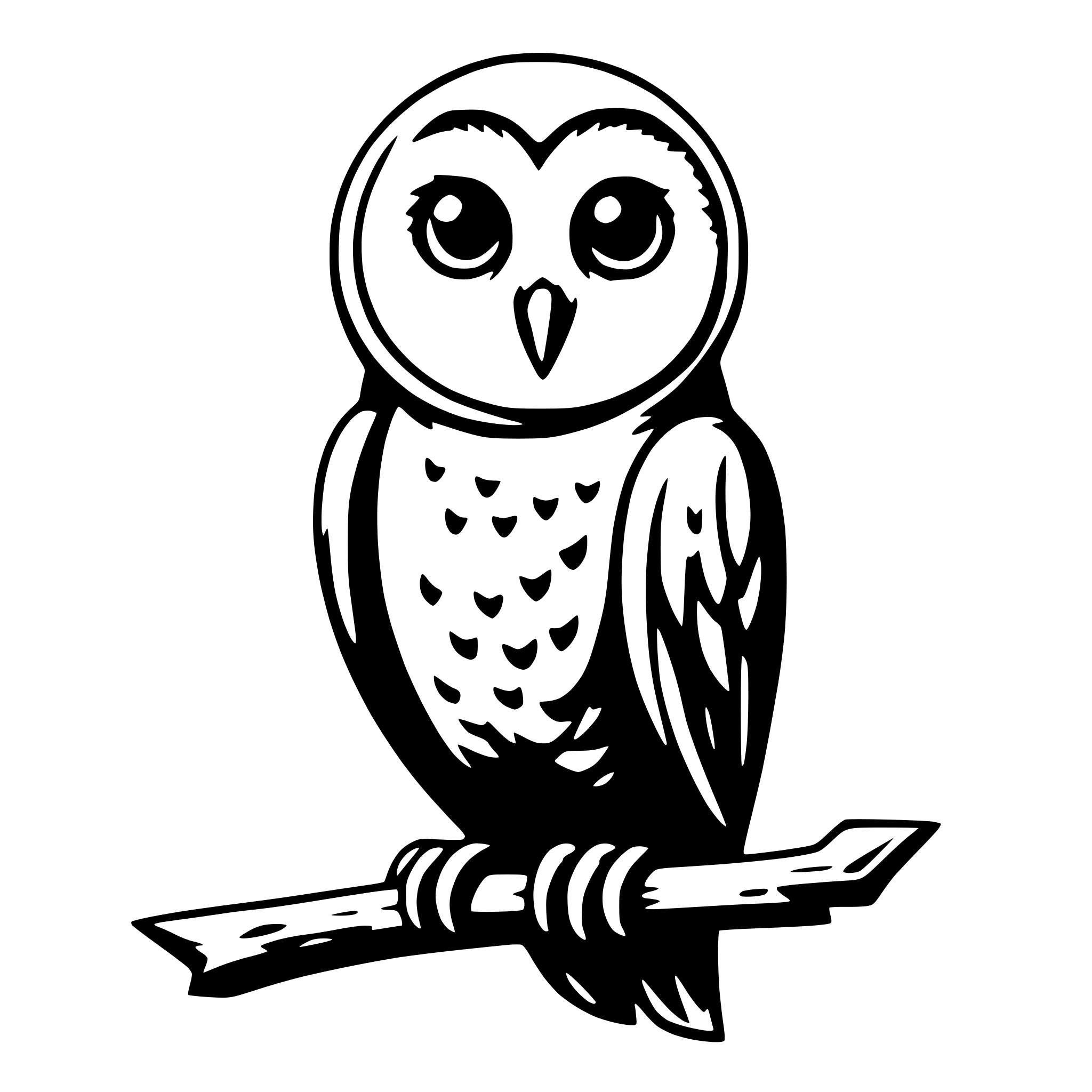 AI-generated SVG of 'owl and moon'