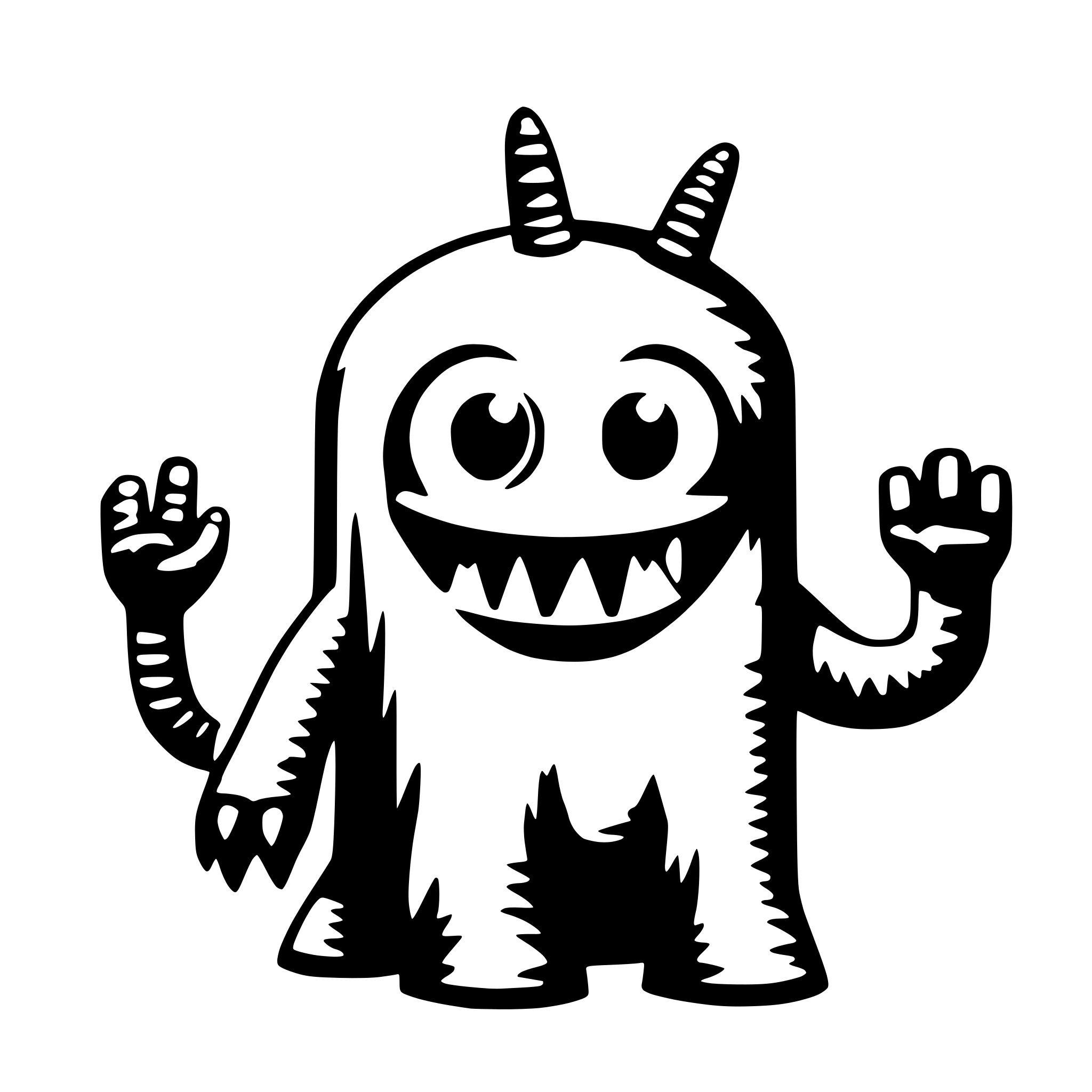 AI-generated SVG of 'cute monster character'