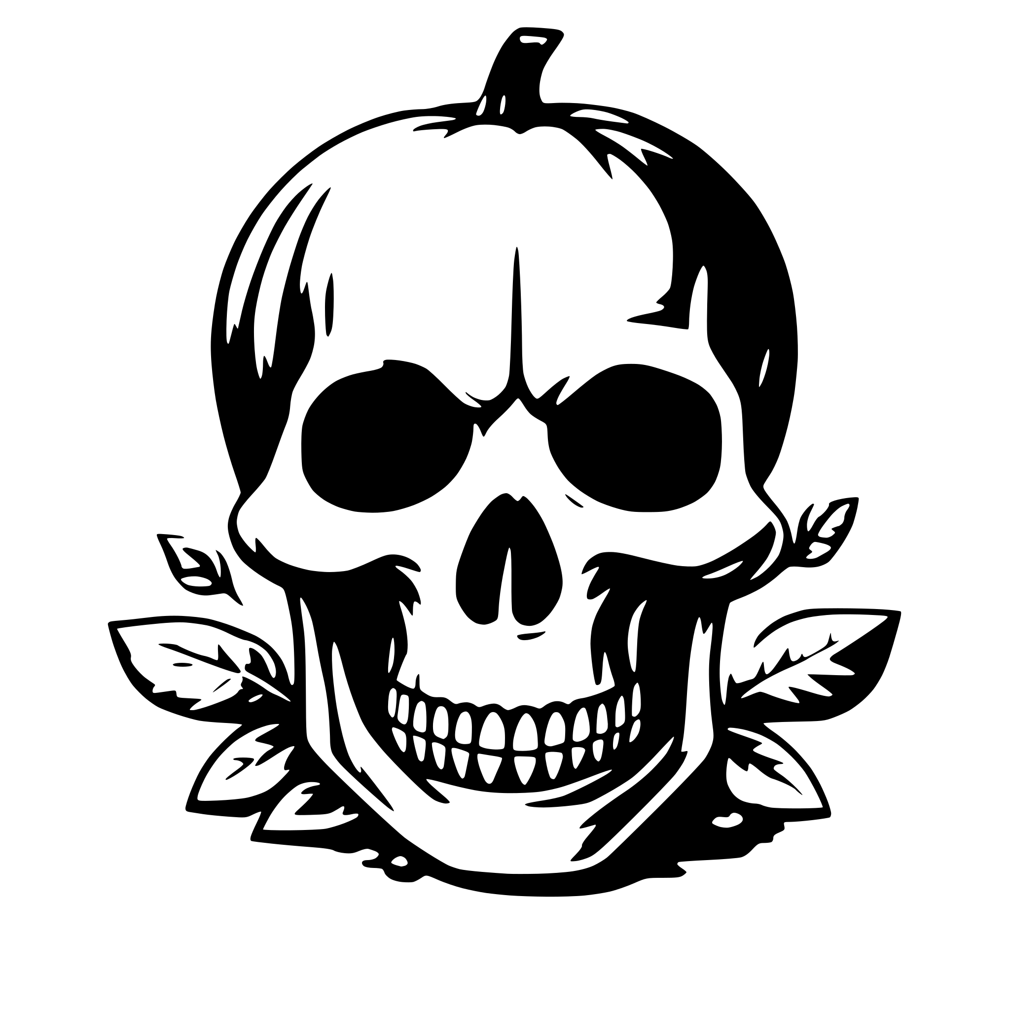 AI-generated SVG of 'pumpkin skull'