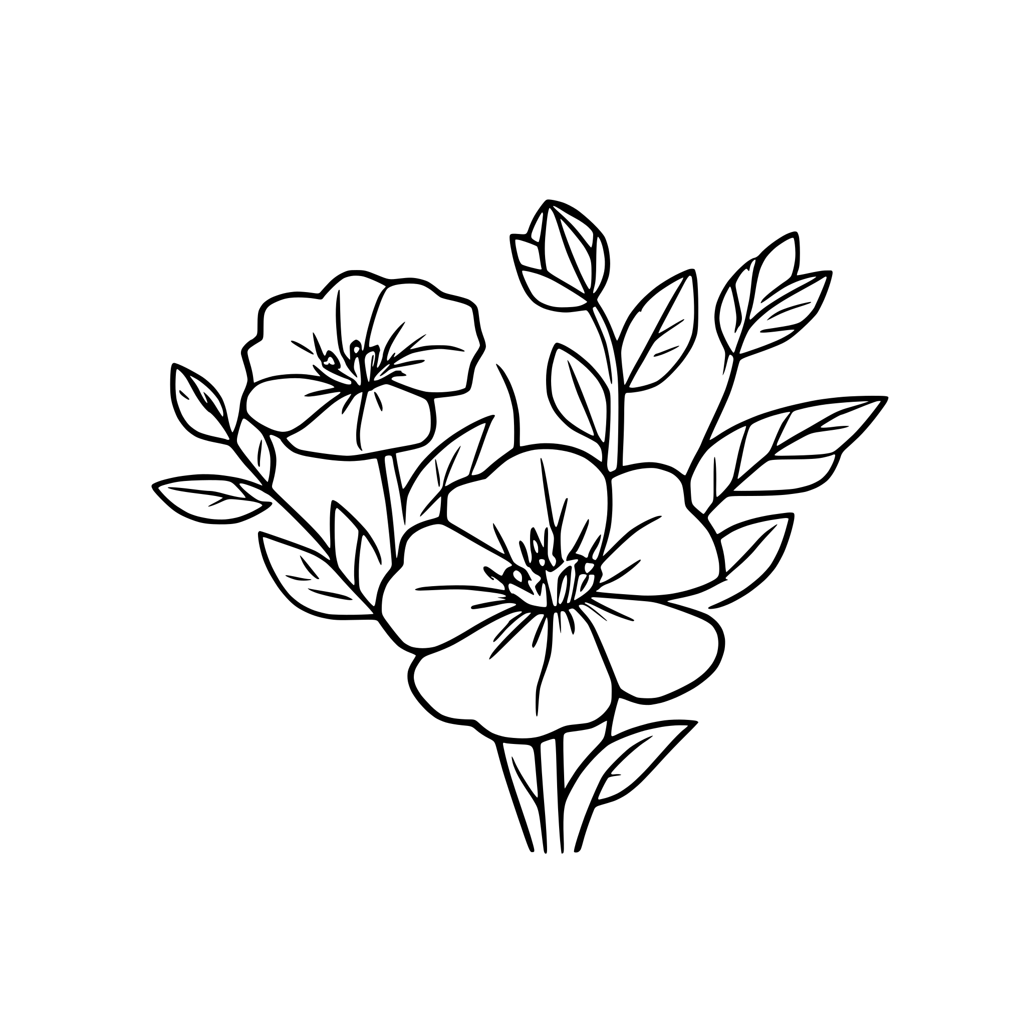 AI-generated SVG of a line of flowers