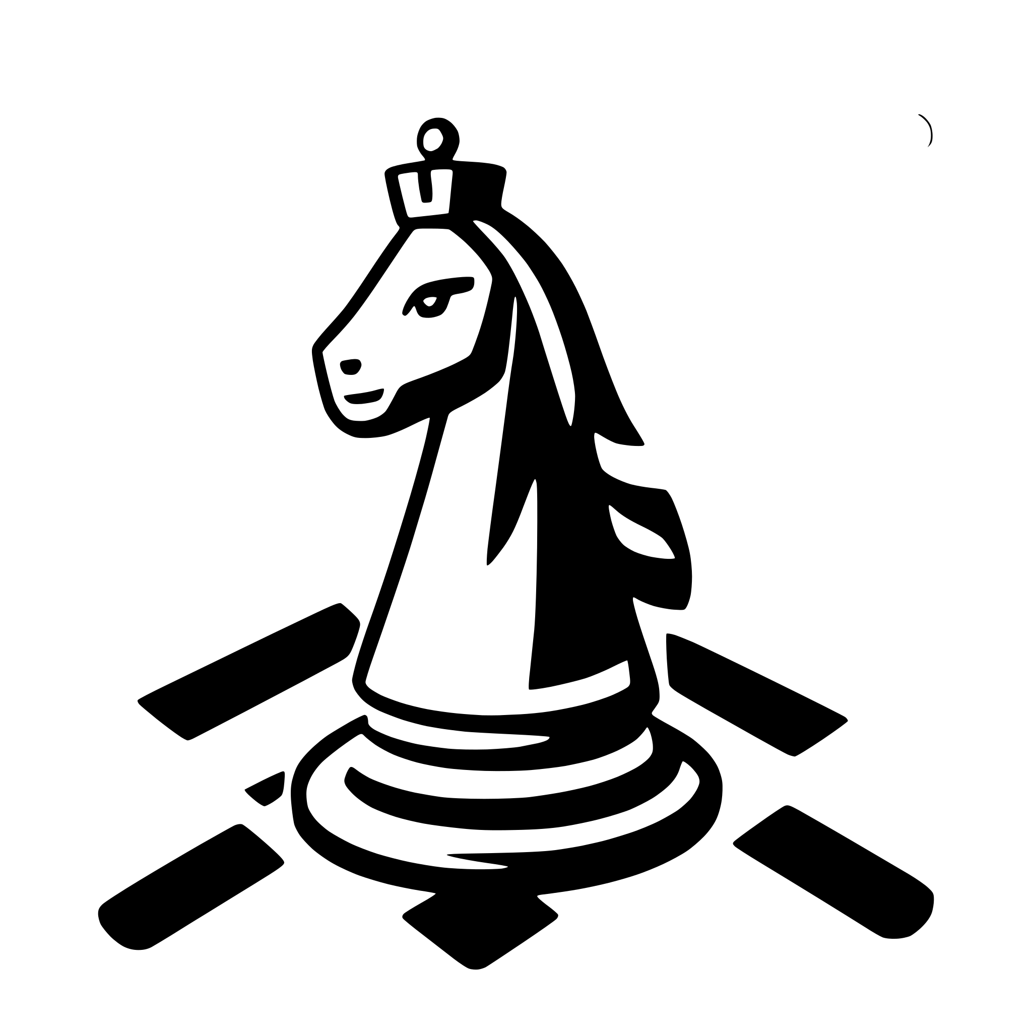AI-generated SVG of a chess knight on board