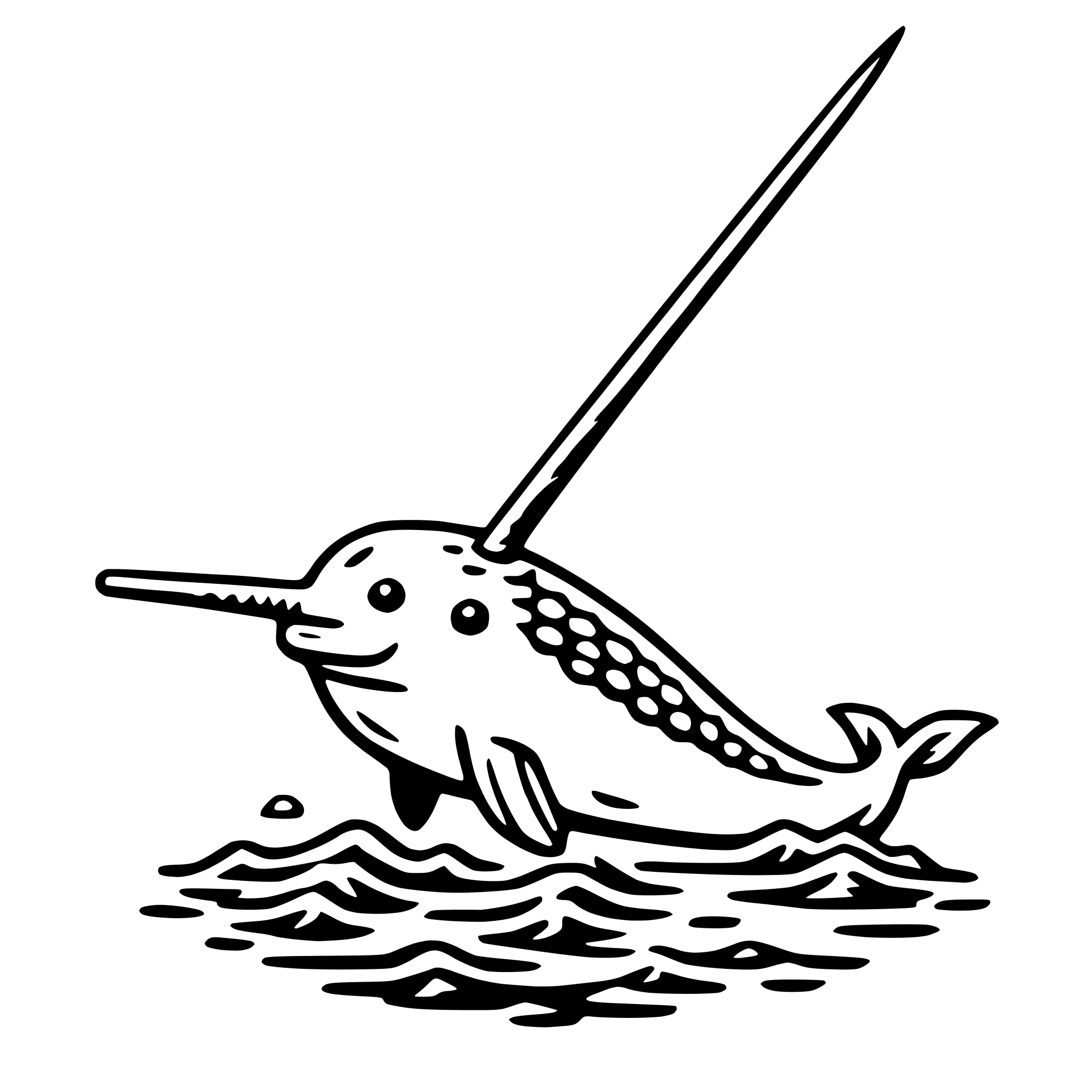 AI-generated SVG of a narwhal