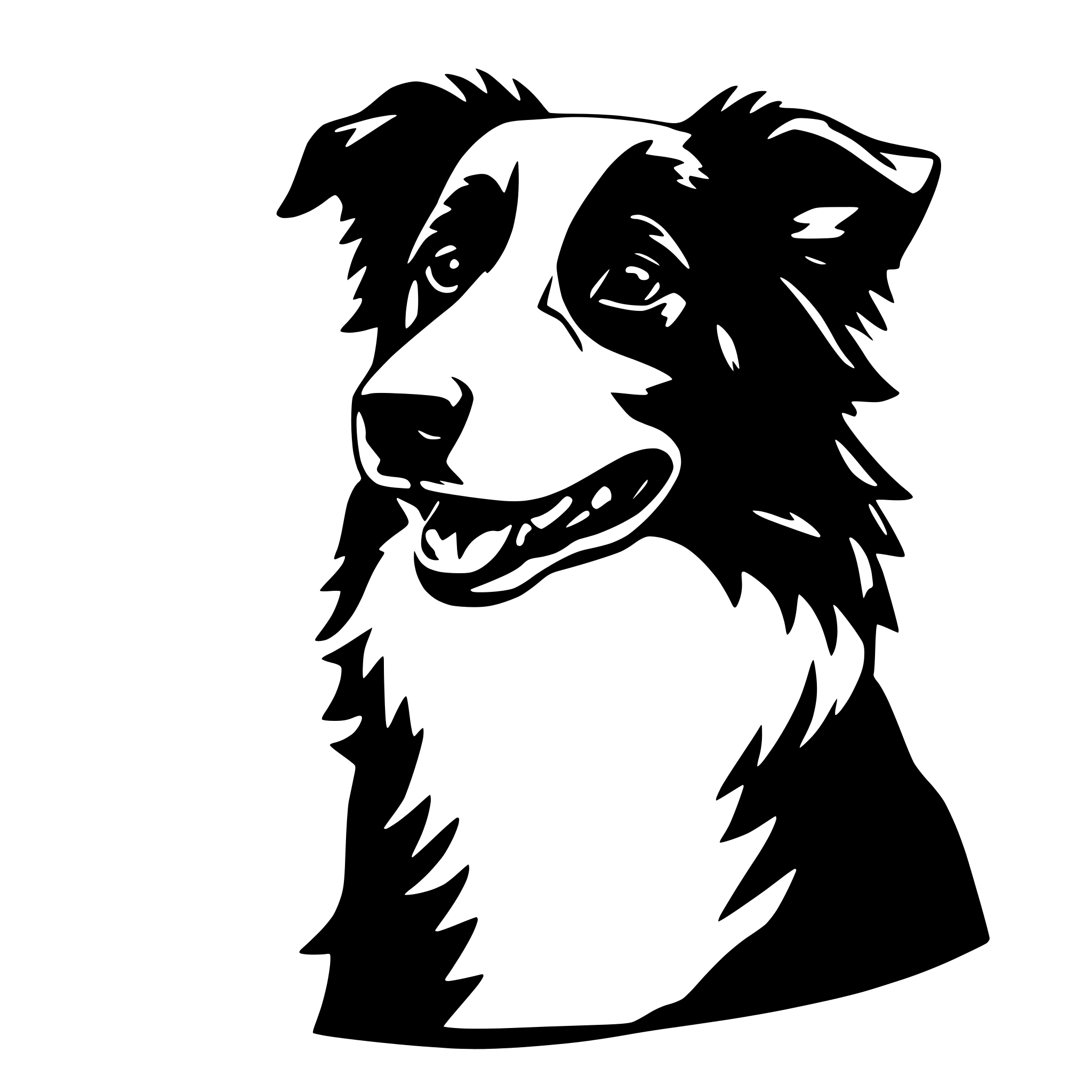 AI-generated SVG of 'flat border collie'