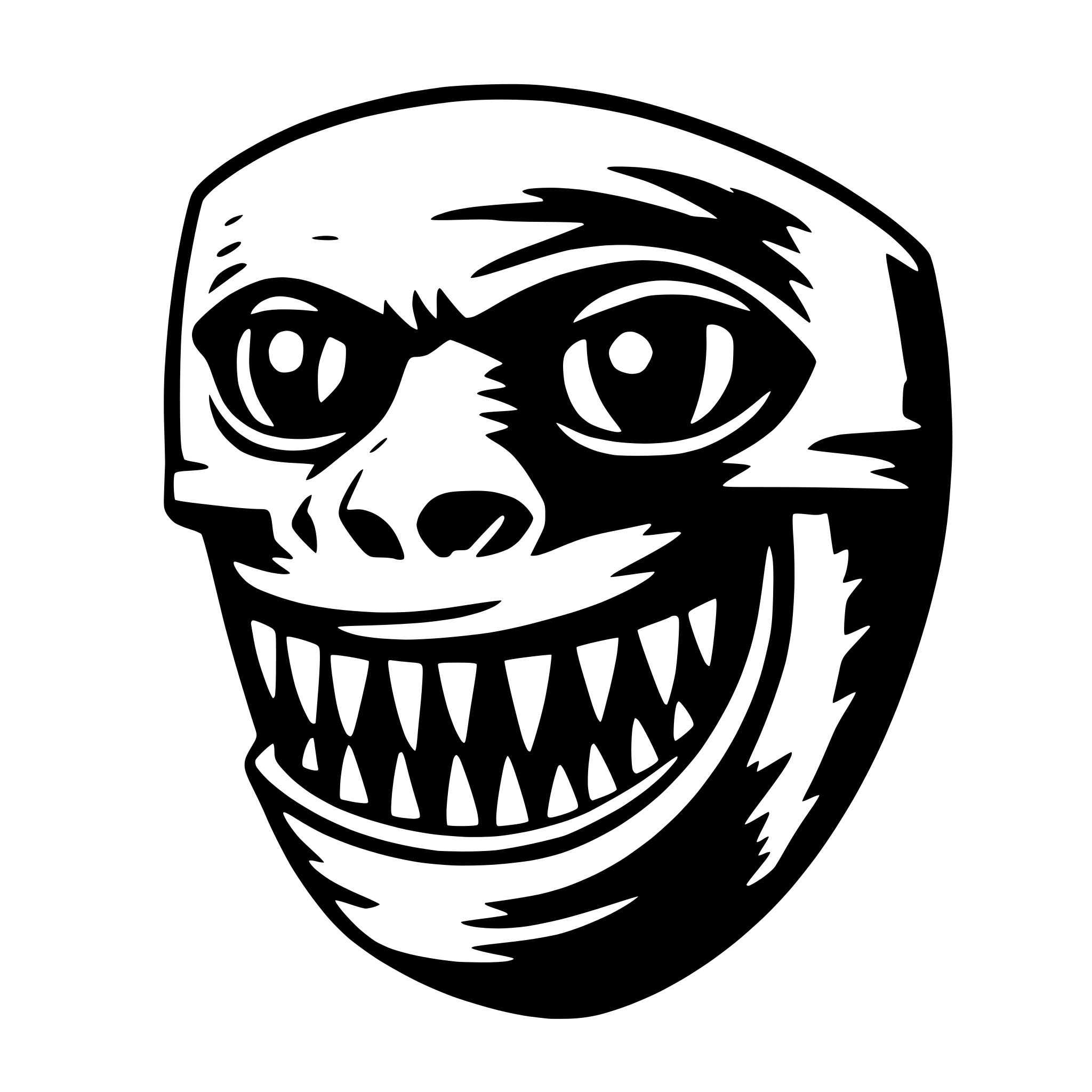 AI-generated SVG of 'video game enemy with fangs'