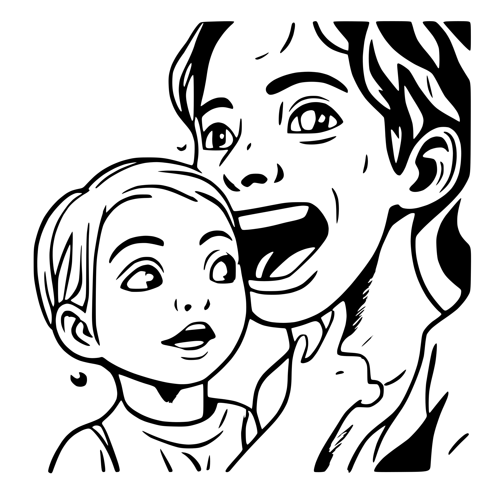 AI-generated SVG of a father shouting at his kid