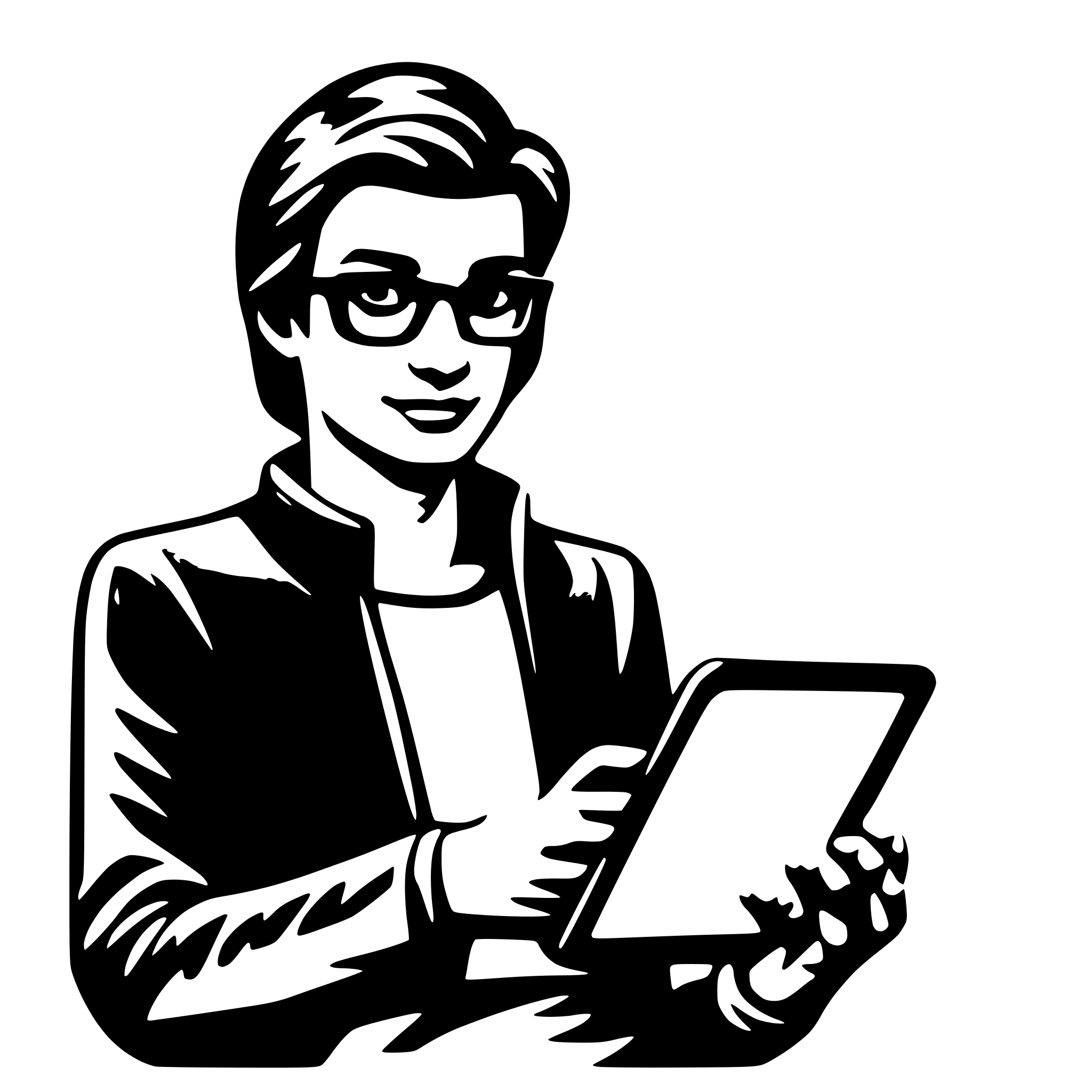 AI-generated SVG of 'programmer with ipad'