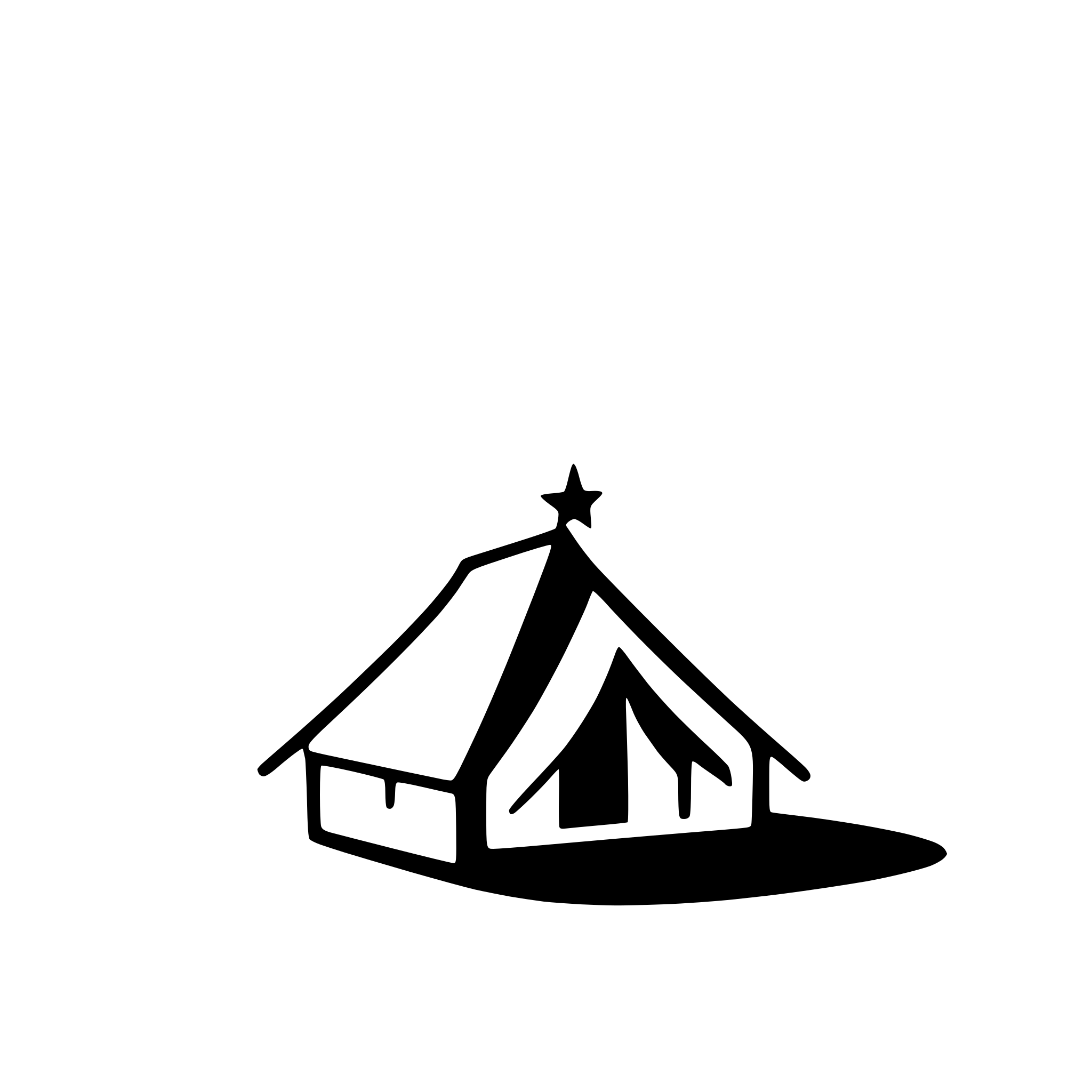 AI-generated SVG of 'tent under starry sky'