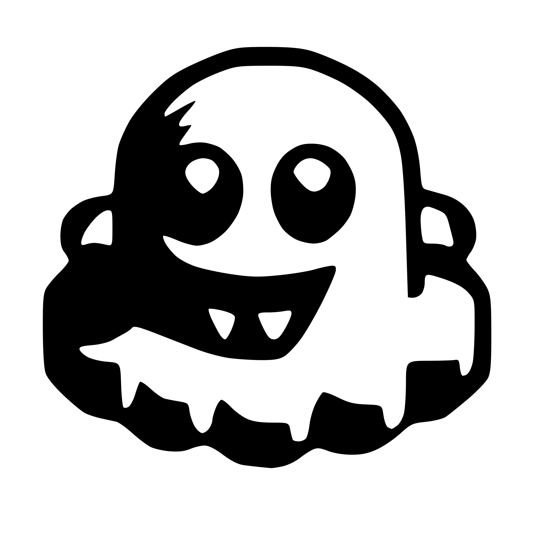 AI-generated SVG of 'floating monster, overhead view'