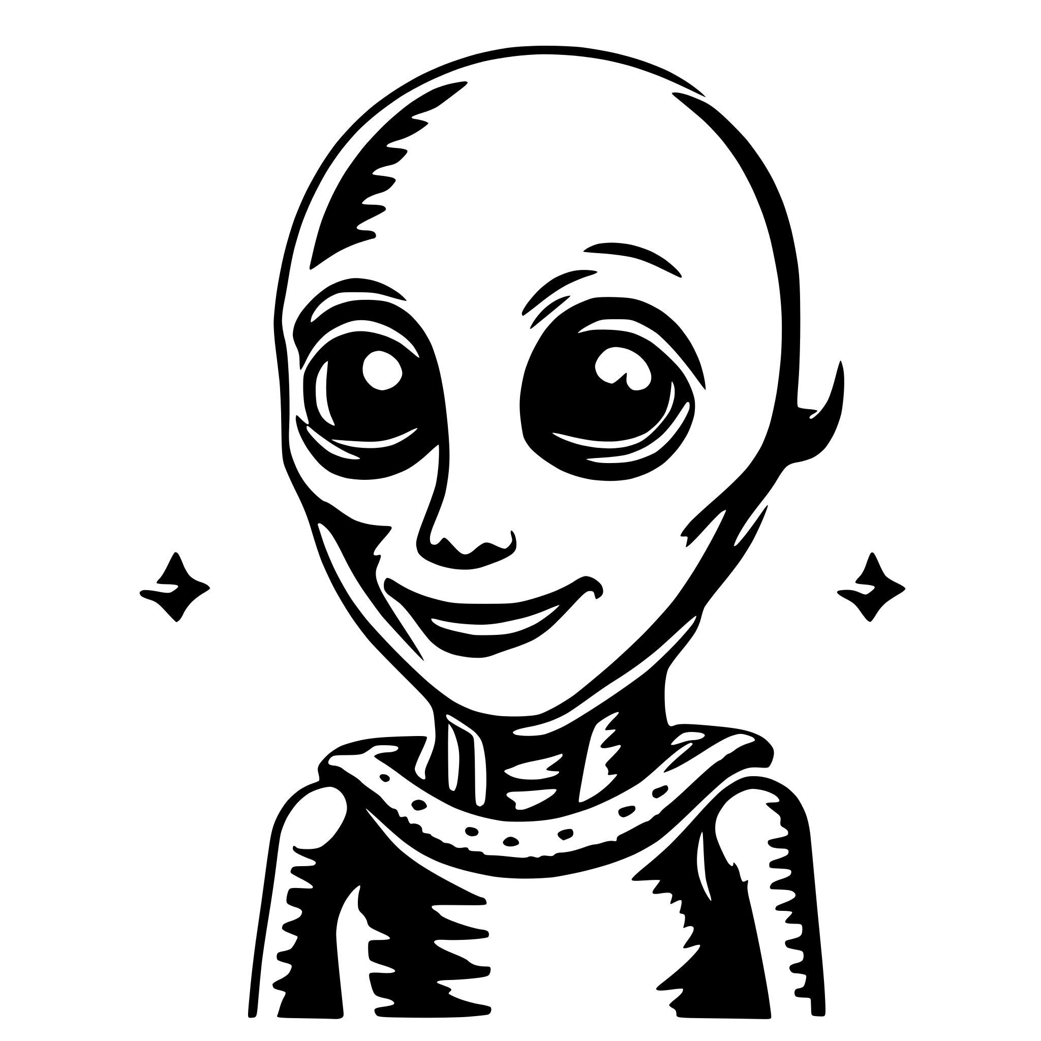AI-generated SVG of 'friendly alien'